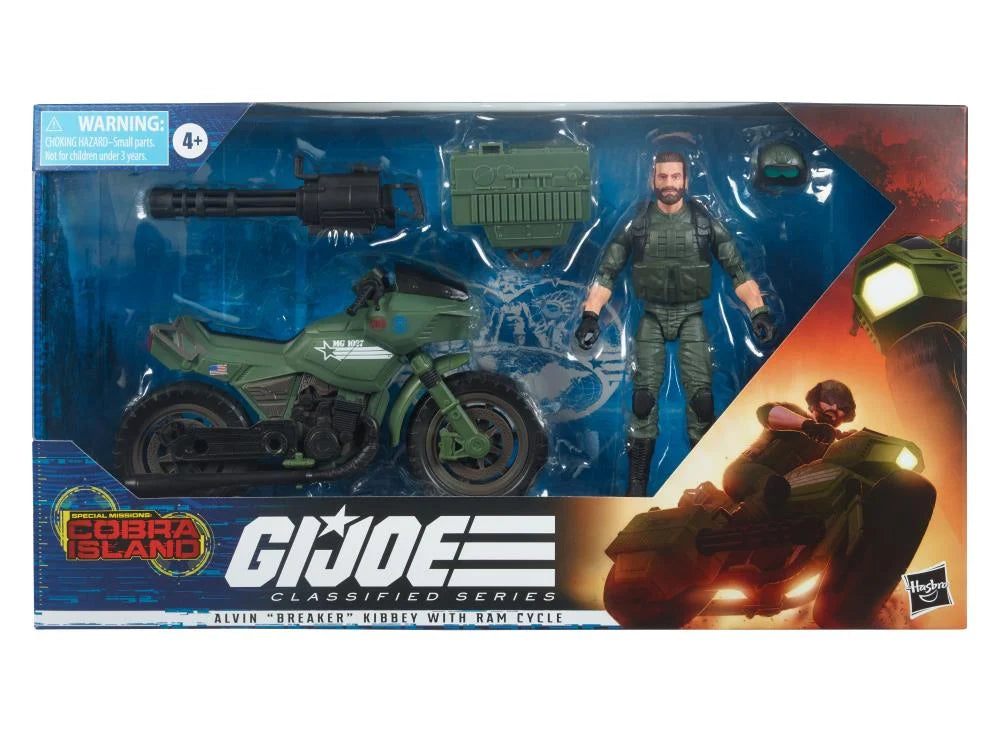 G.I. Joe Classified Series Special Missions: Cobra Island Alvin “Breaker” Kinney Figure with RAM Cycle