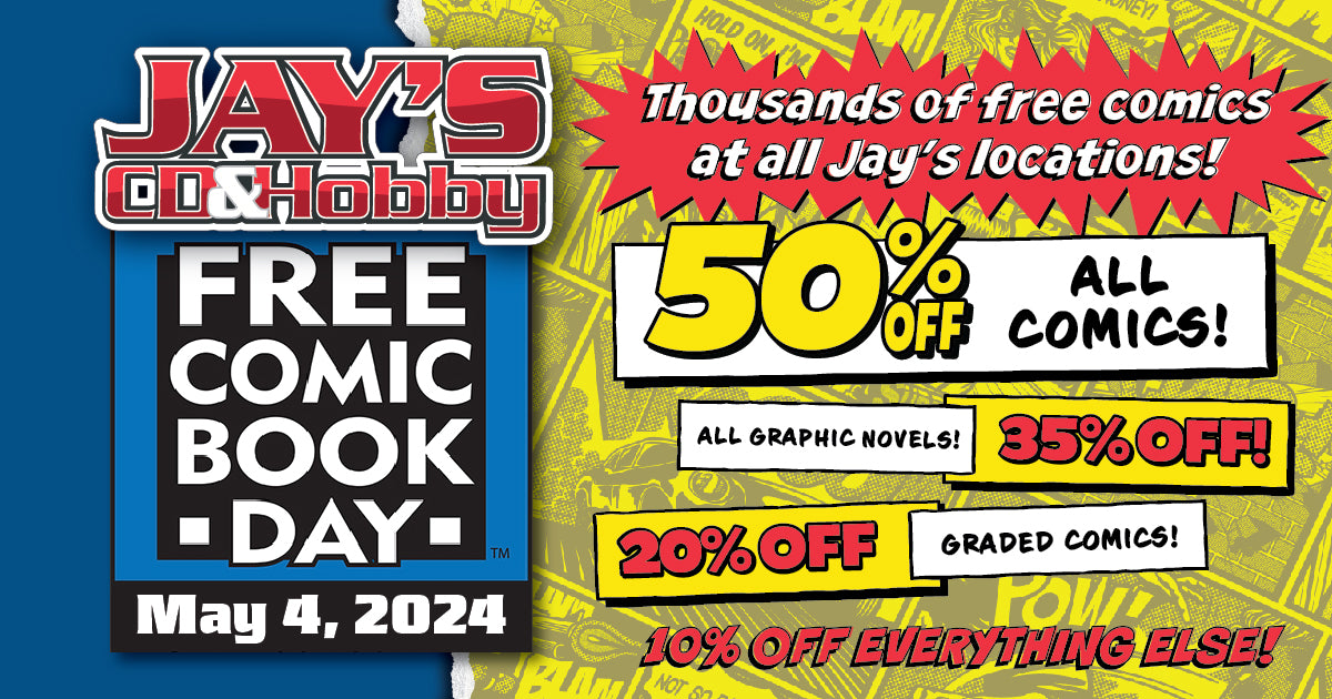 Jay's Free Comic Book Day Banner May 4th In-Store Only