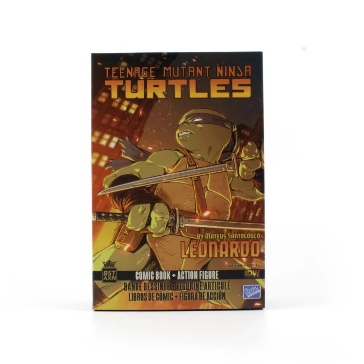 Teenage Mutant Ninja Turtles - BST AXN Leonardo (Ver. 2) Figure & Comic Set