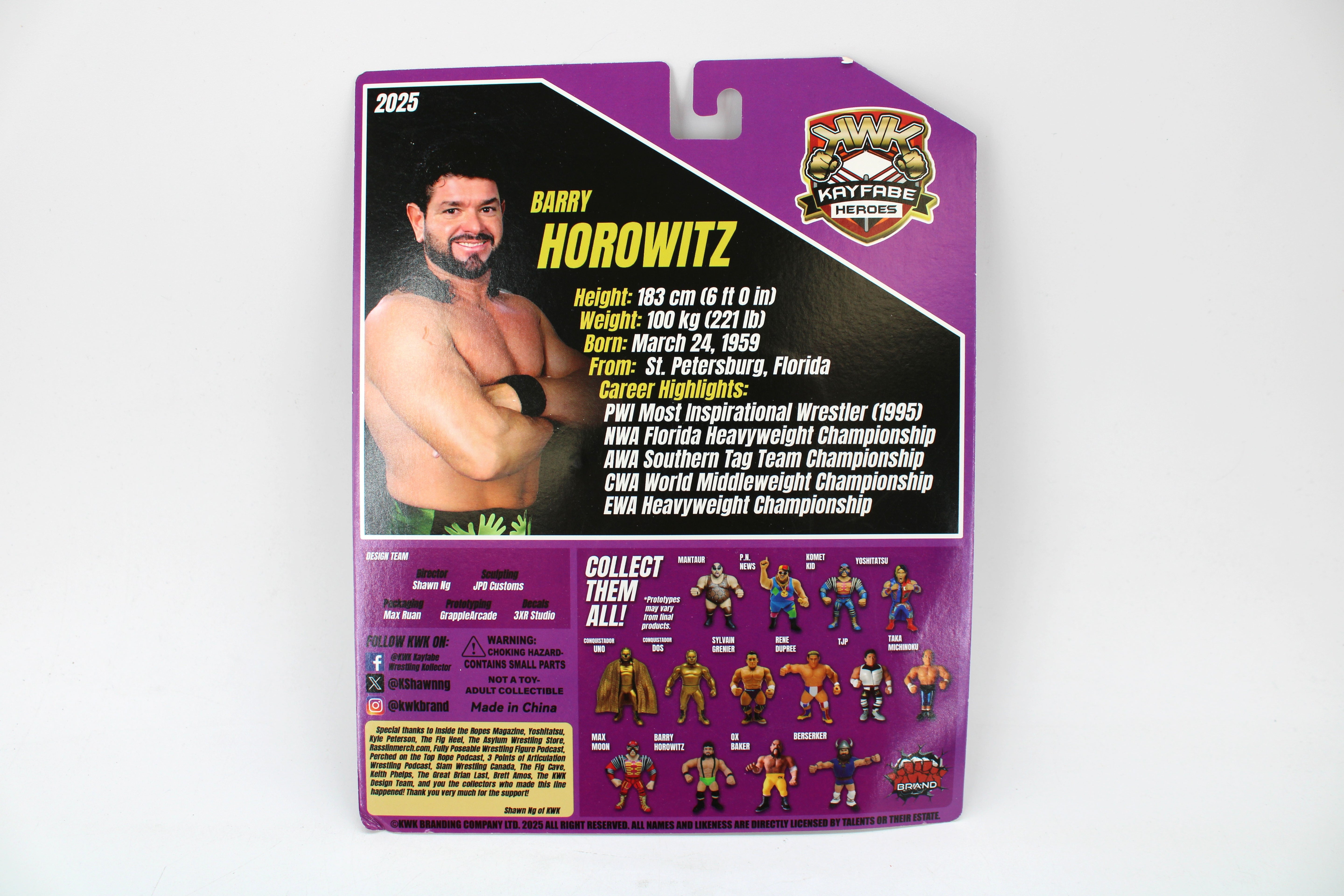 KWK Kayfabe Heroes Barry Horowitz (Purple Card) Action Figure (2025) - view 2