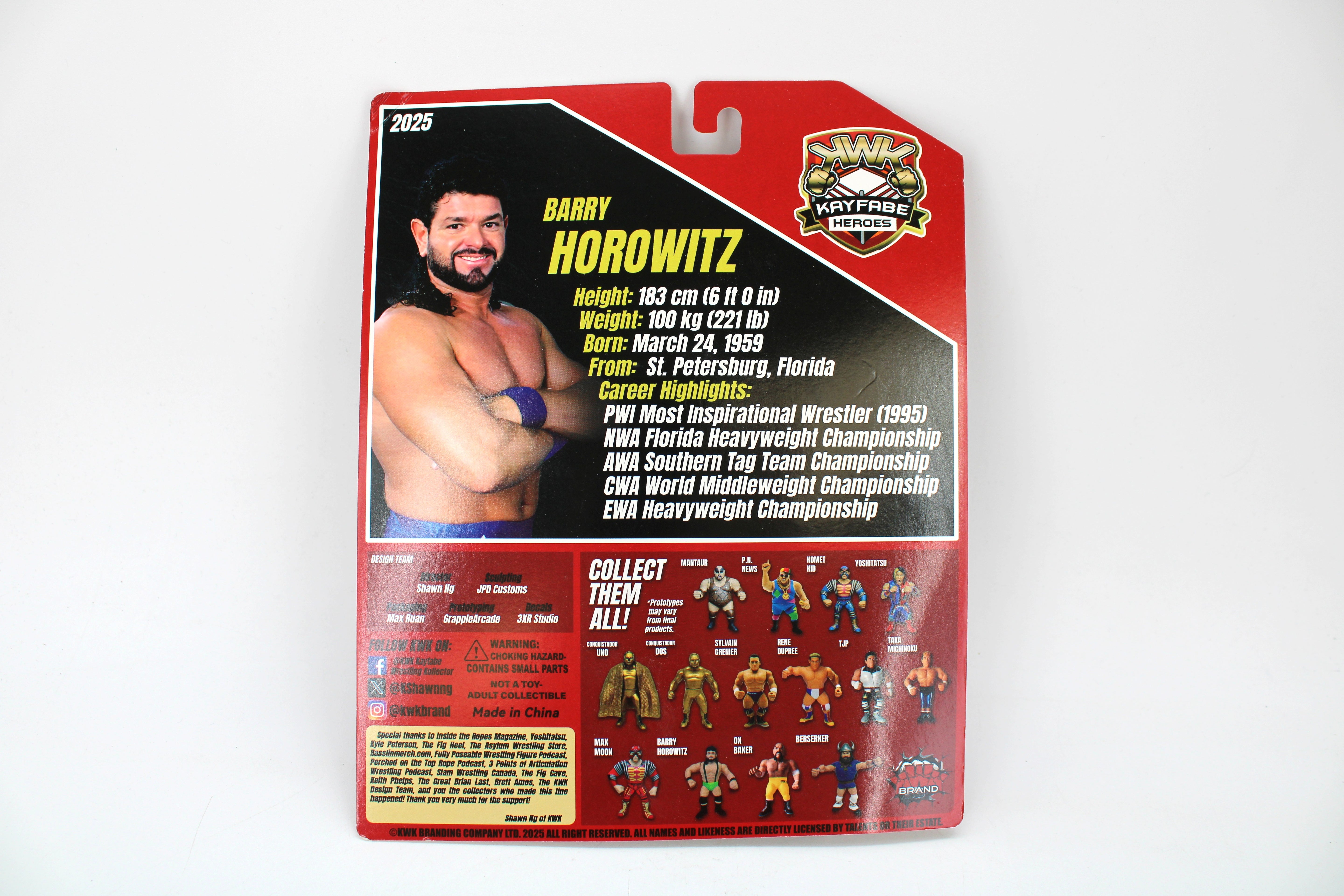 KWK Kayfabe Heroes Barry Horowitz Action Figure (Red Card Variant, 2025) - view 2