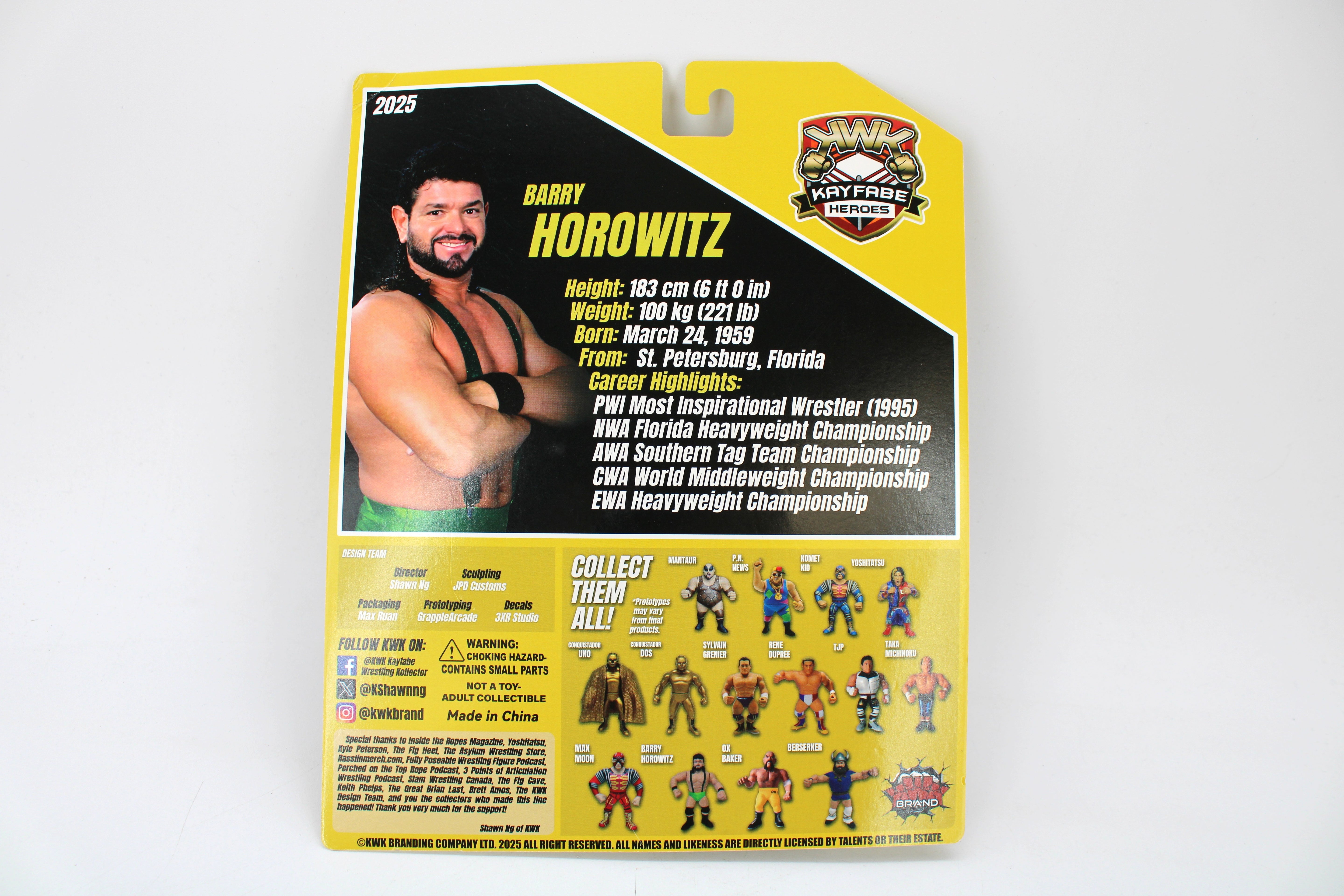 KWK Kayfabe Heroes Barry Horowitz Action Figure – Yellow Card (2025) - view 2