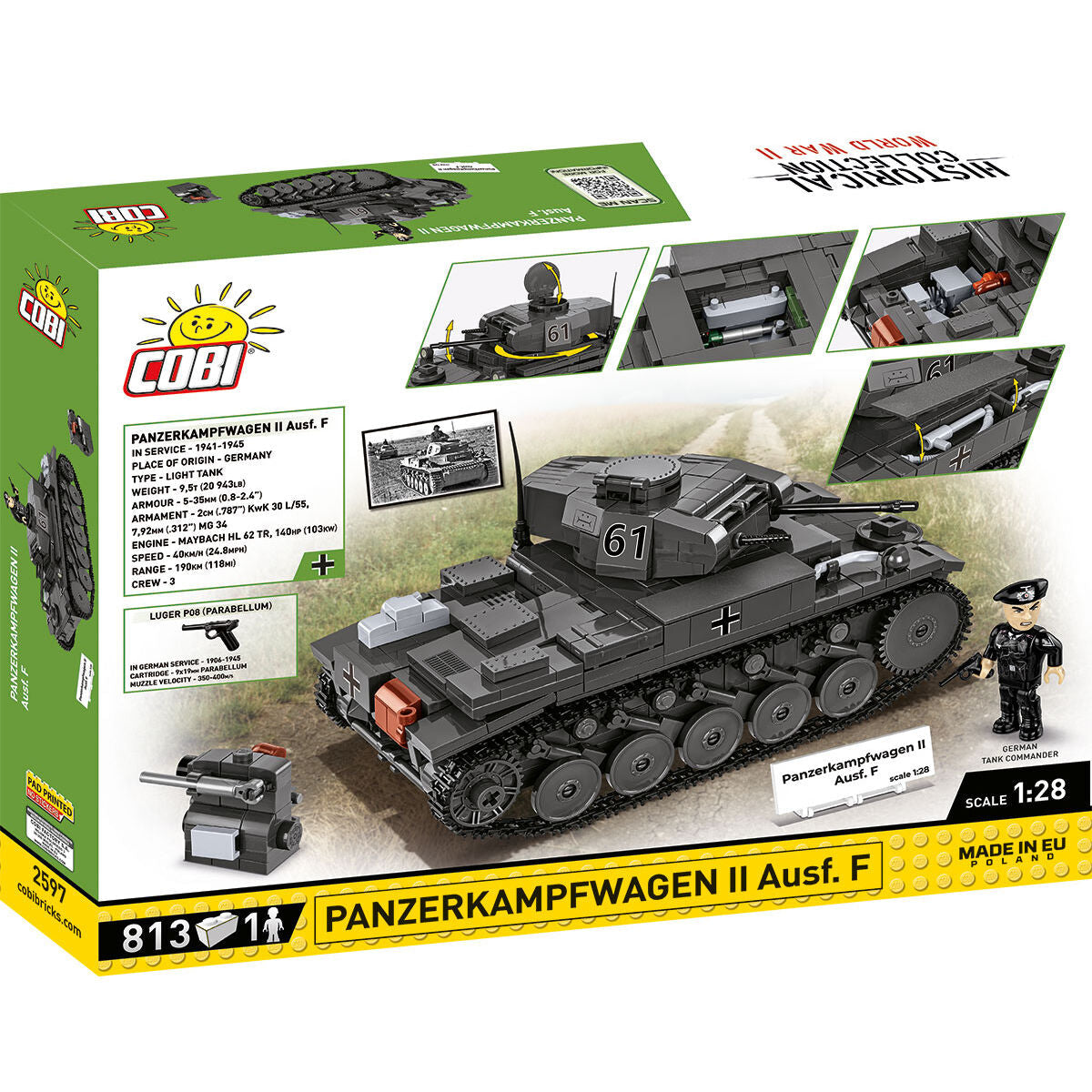COBI PanzerKampWagen II Ausf. F Tank : Set #2597 - view 2