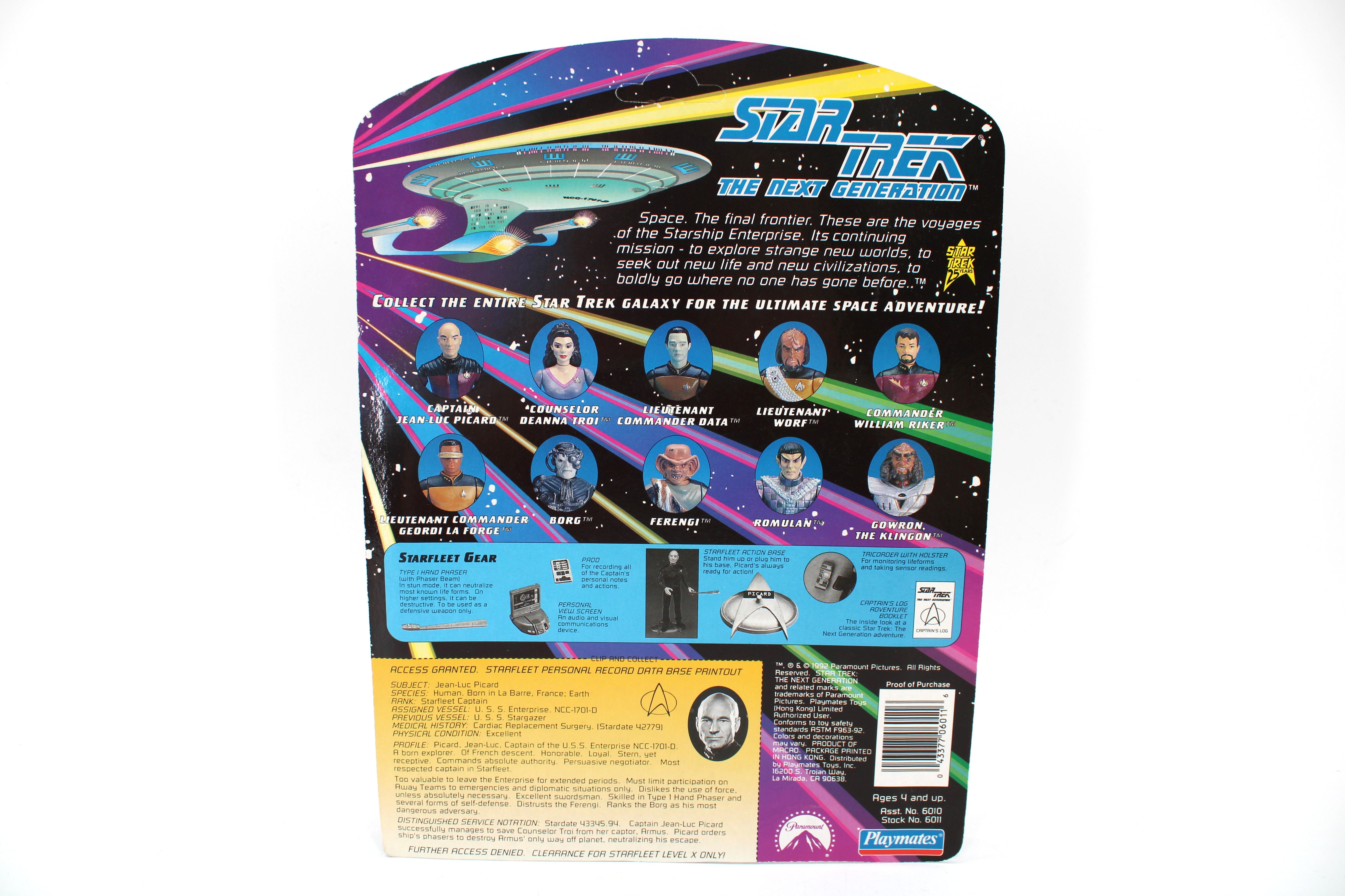 Playmates Toys Star Trek The Next Generation Captain Jean-Luc Picard Action Figure (1992) - view 2