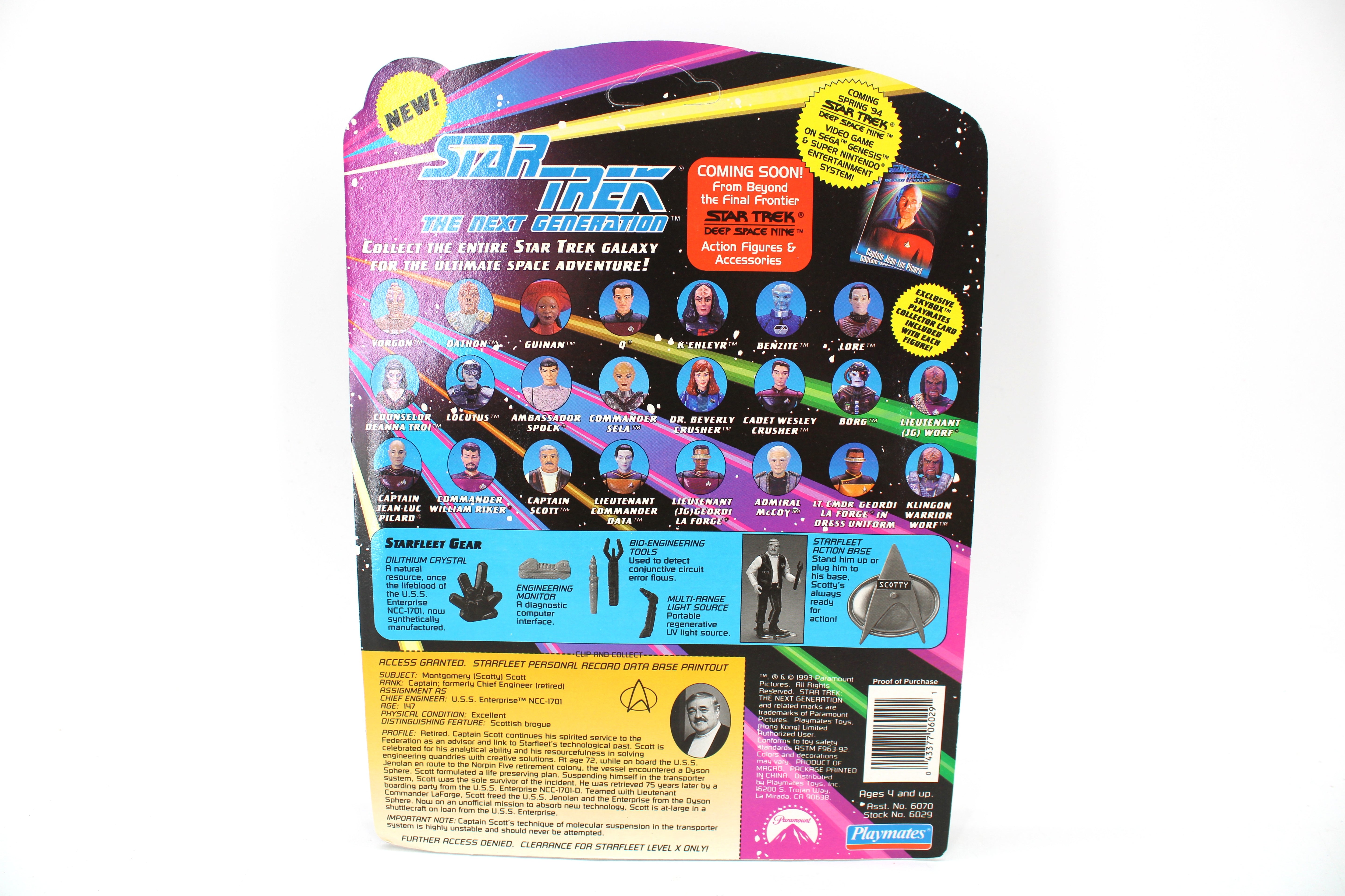 Playmates Star Trek The Next Generation Captain Montgomery Scott Action Figure (1993) - view 2