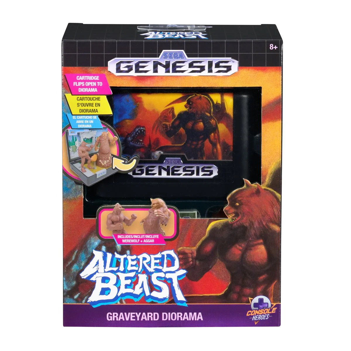 Console Heroes Sega Genesis Altered Beast Cartridge Diorama Playset