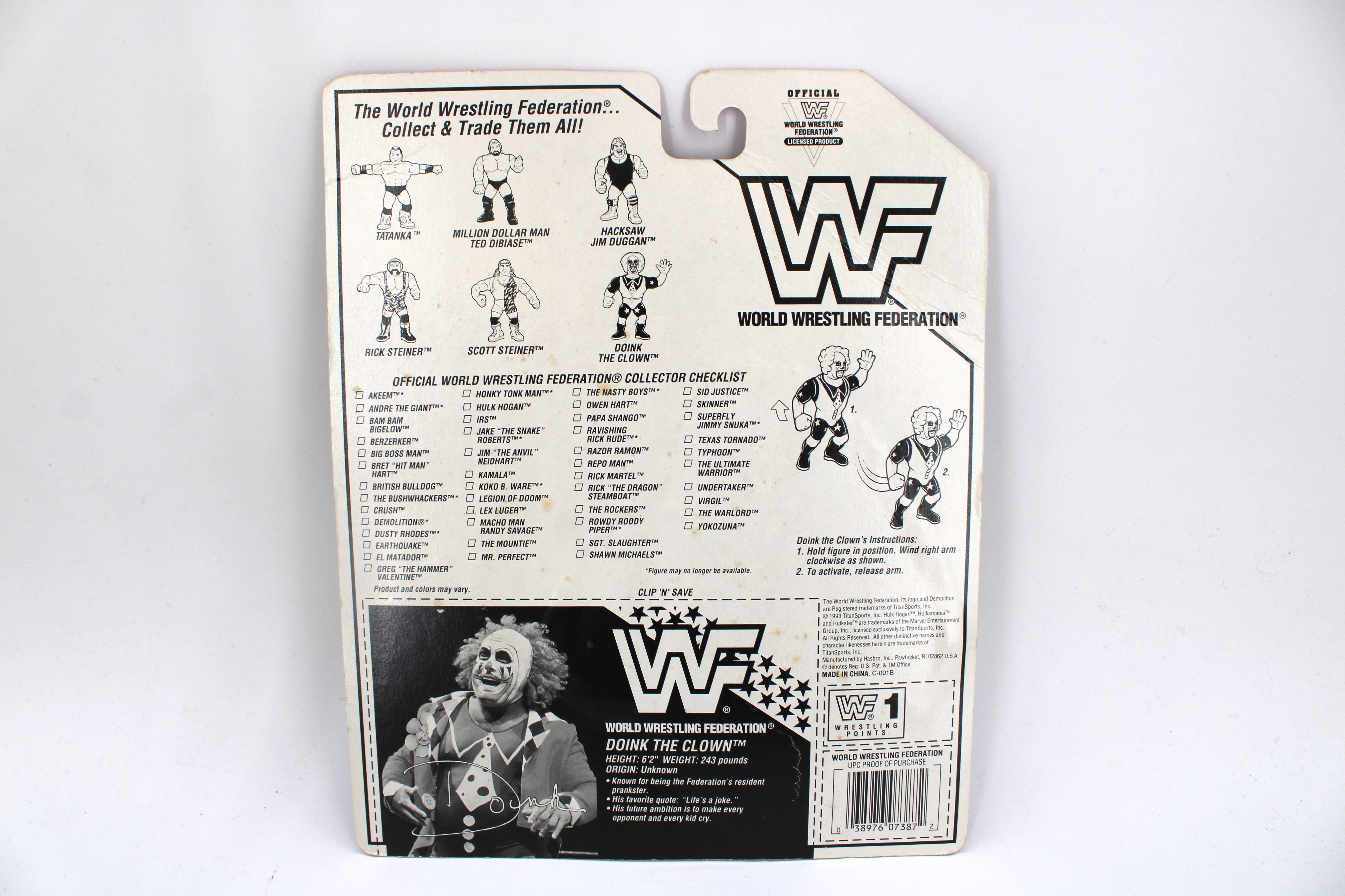 WWF Doink the Clown Action Figure (1993) – Carded Vintage Wrestling Figure - view 2