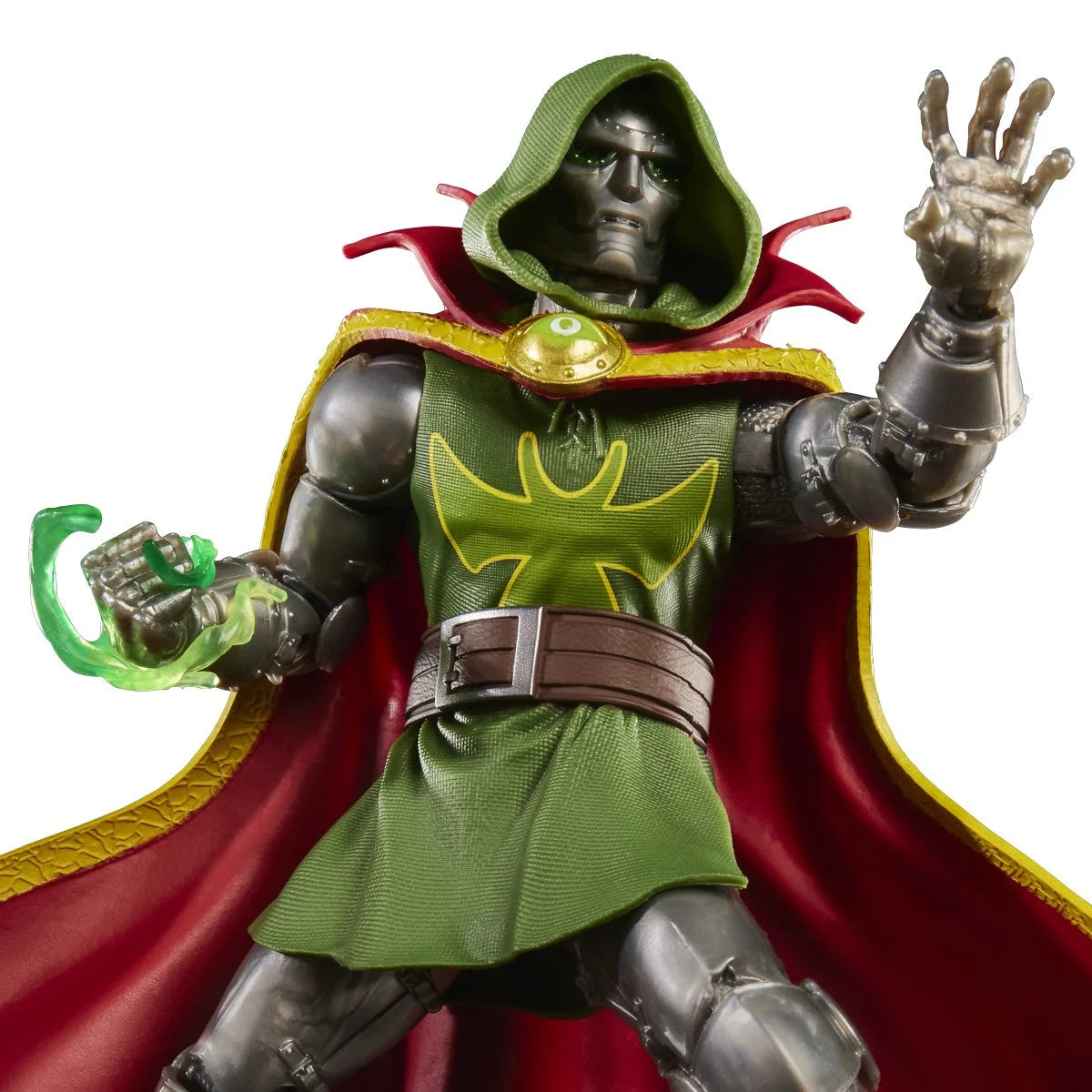 Emperor Doom Marvel Legends 6-inch figure action pose detail view with mystical effects