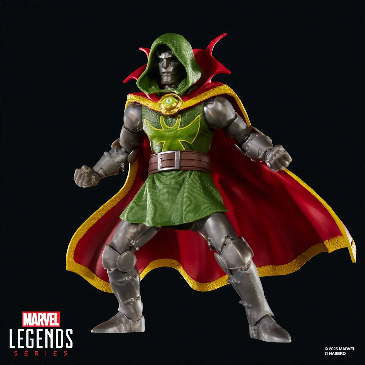 Emperor Doom Marvel Legends 6-inch action figure detail view showing mystical Sorcerer Supreme accessories