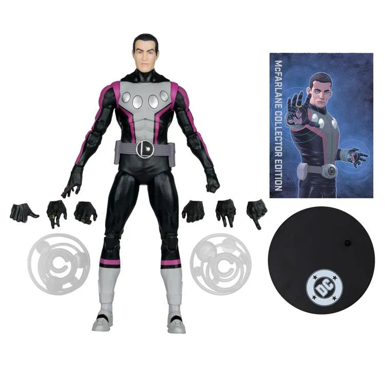 DC Multiverse Cosmic Boy 7-inch figure detail view showing magnetic power effects and costume design