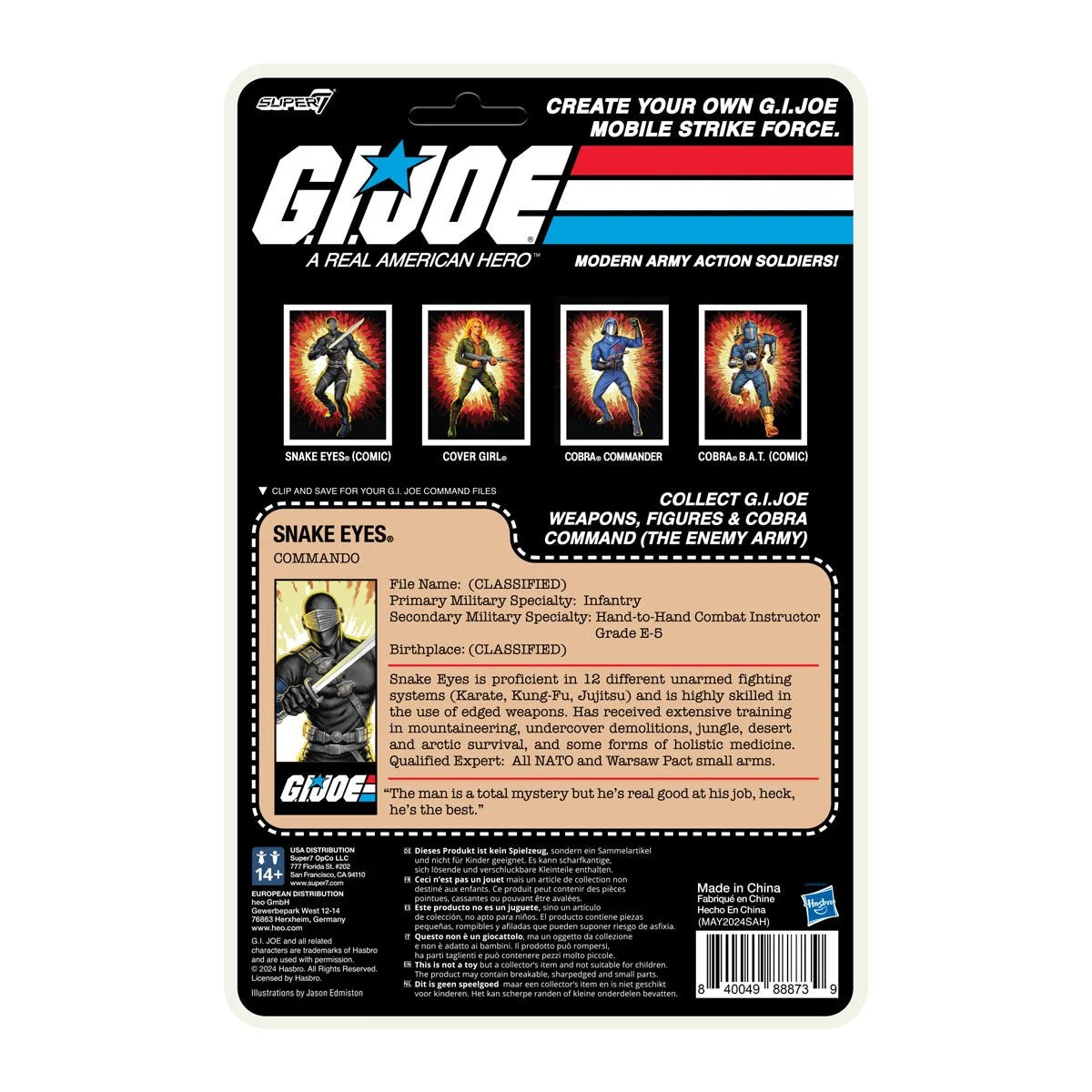 G.I. Joe Snake Eyes (Comic) 3 3/4-Inch ReAction+ Figure