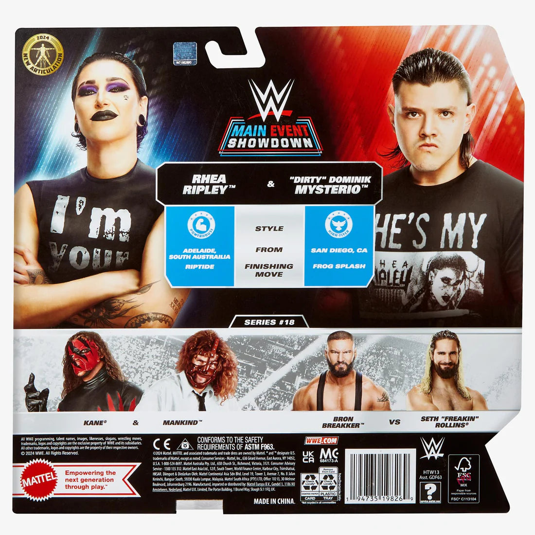 WWE Main Event Series - Rhea Ripley and "Dirty" Dominik Mysterio 2 Pack