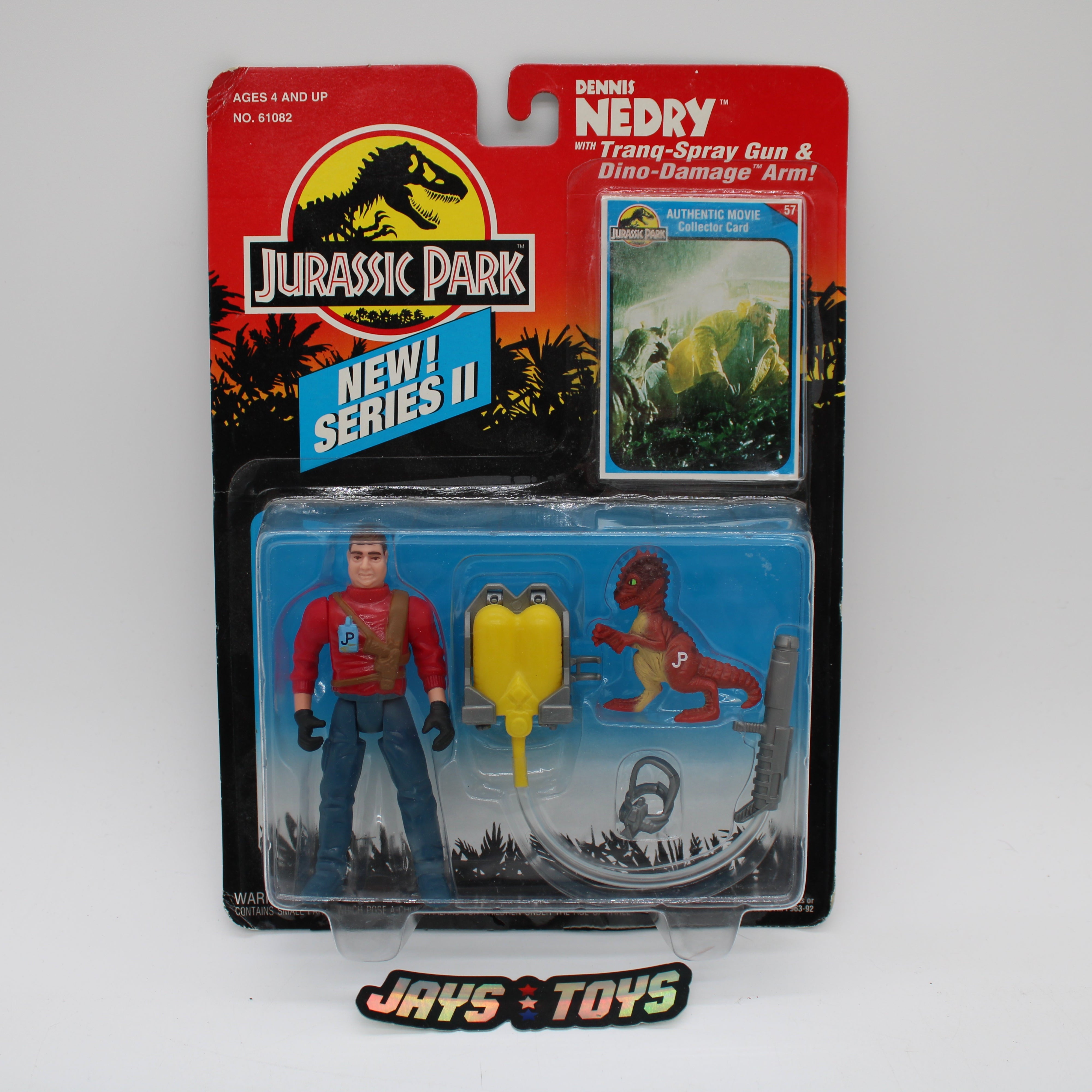 Dennis Nedry with Tranq-Spray Gun & Dino-Damage Arm! Jurassic Park Series 2 Action Figure Set
