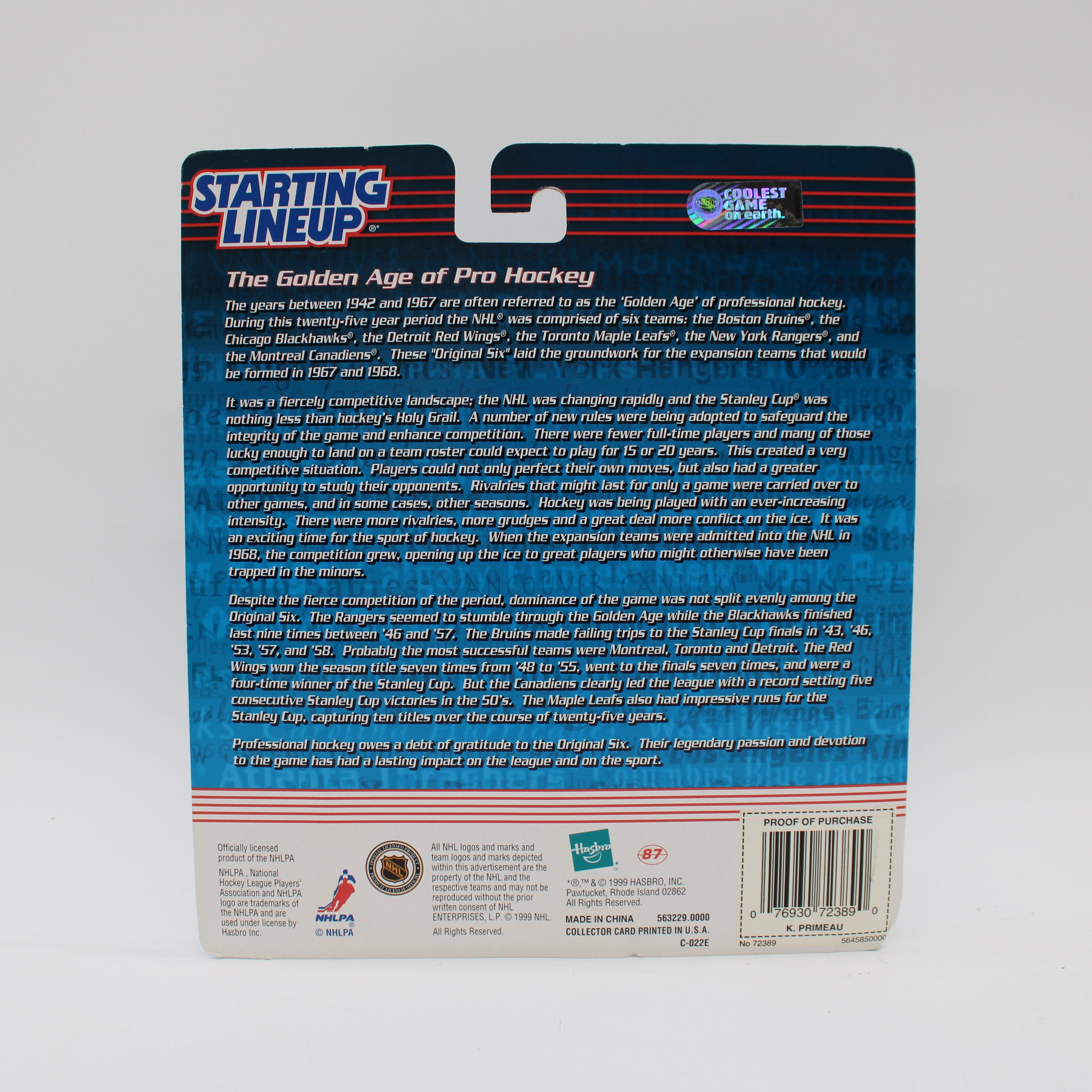Keith Primeru Starting Lineup Sports Superstar Collectibles NHLPA Action Figure