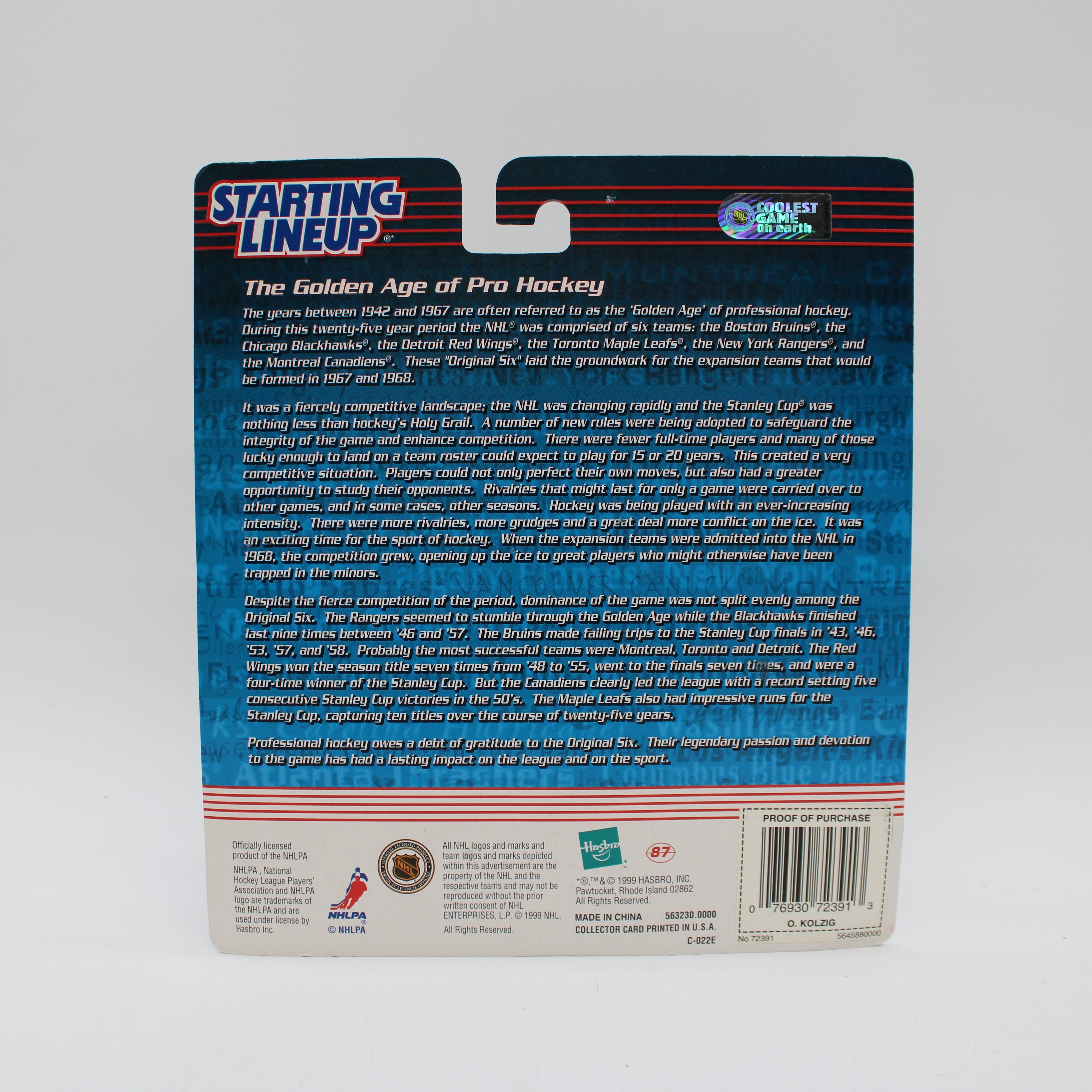 Olaf Kolzig Starting Lineup Sports Superstar Collectibles NHLPA Action Figure