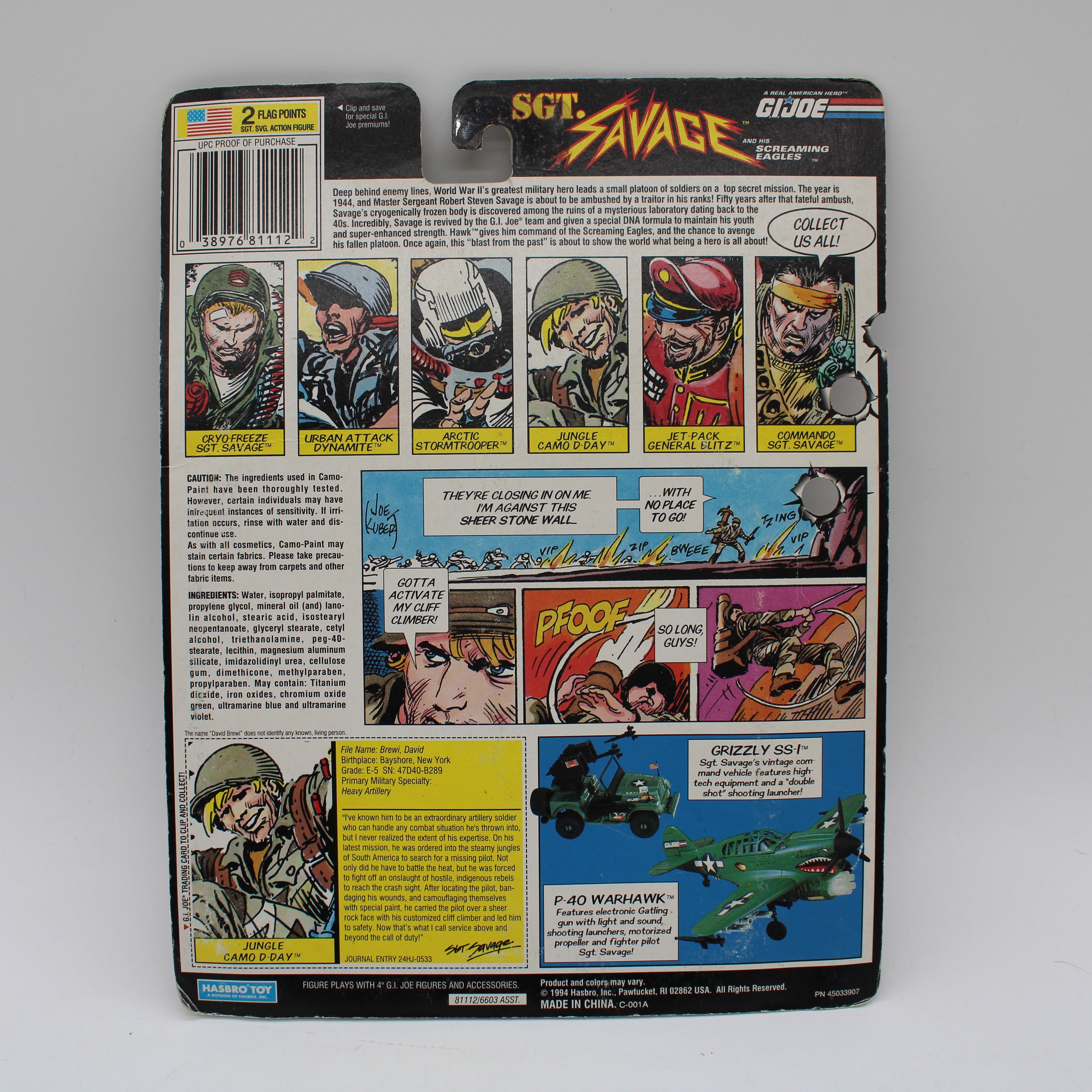 Jungle Camo D-Day G.I. Joe Sgt. Savage and his Screaming Eagles Action Figure