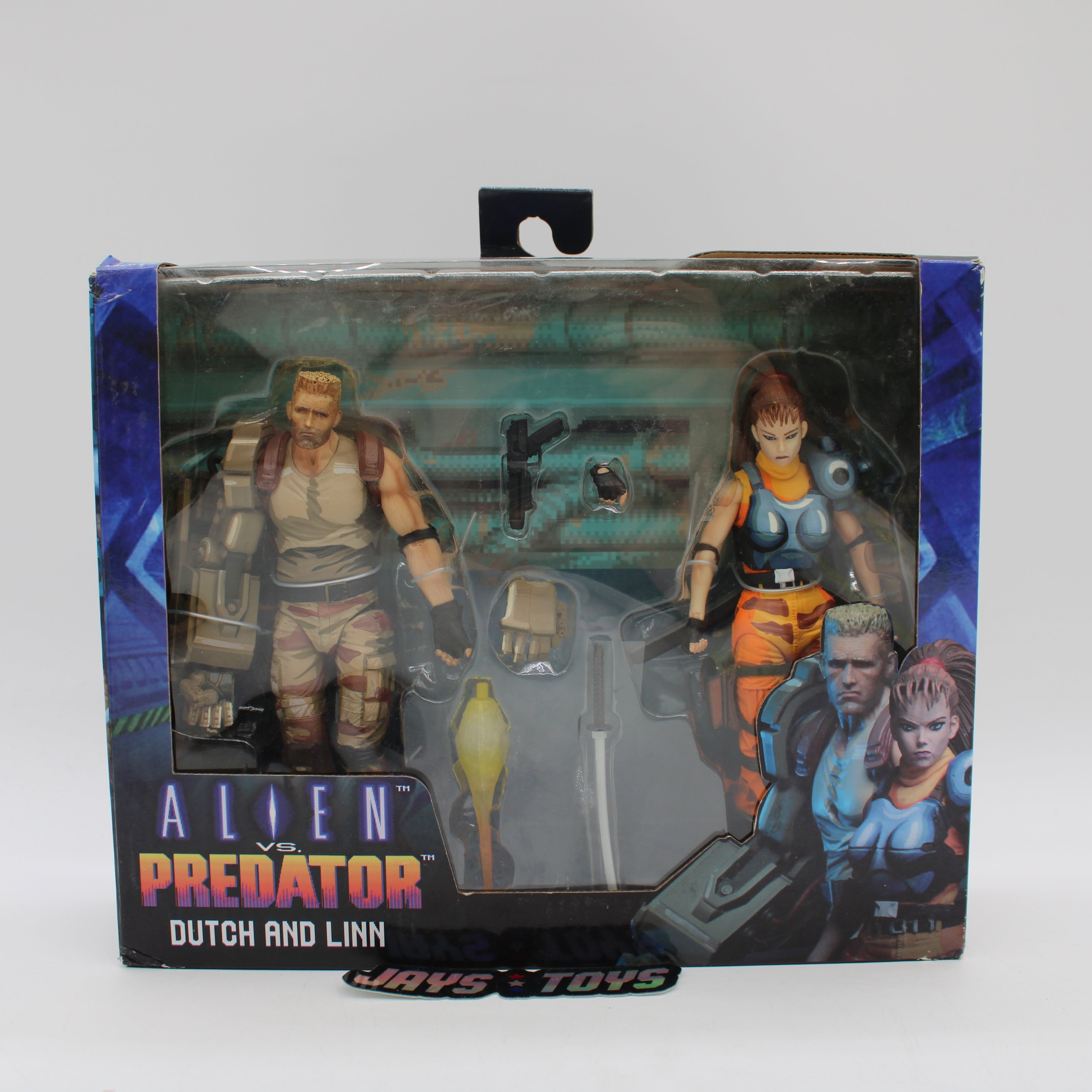 Reel Toys Dutch Linn Alien vs Predator Action Figure Set Carded
