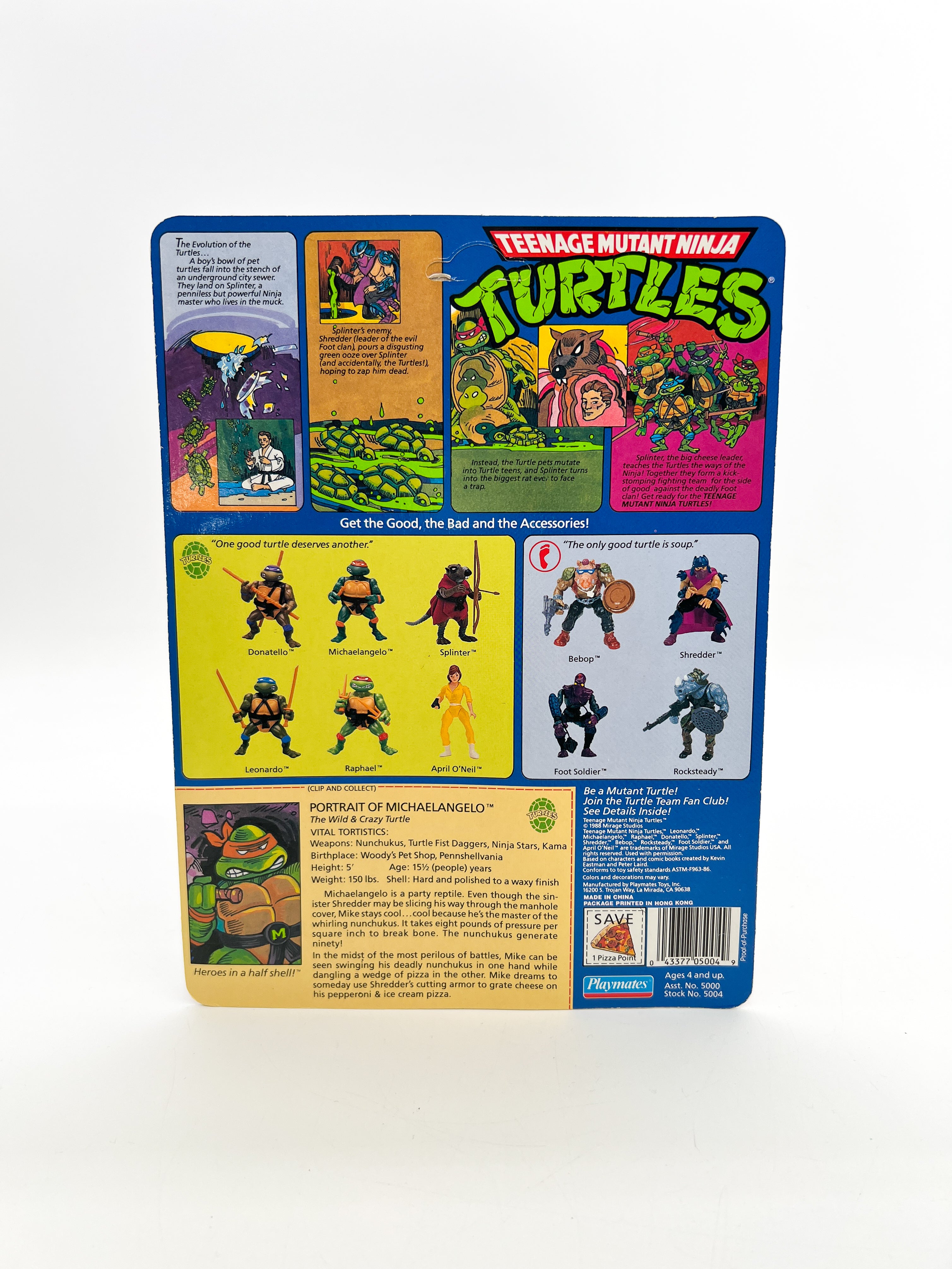 Teenage Mutant Ninja Turtles 1988 Michelangelo Vintage Action Figure