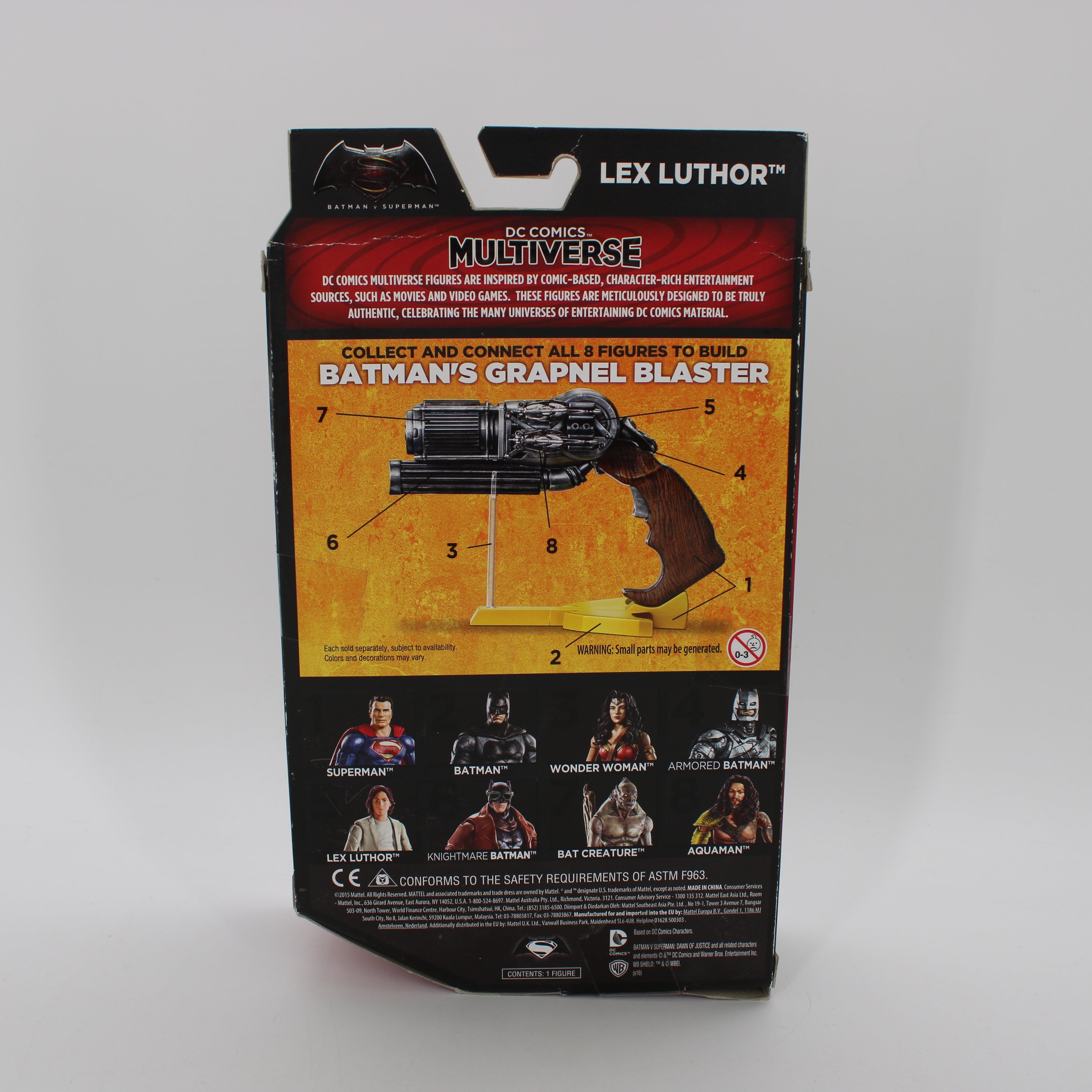Lex Luthor Batman v Superman DC Comics Multiverse Action Figure (C&C Grapnel Blaster Replica)