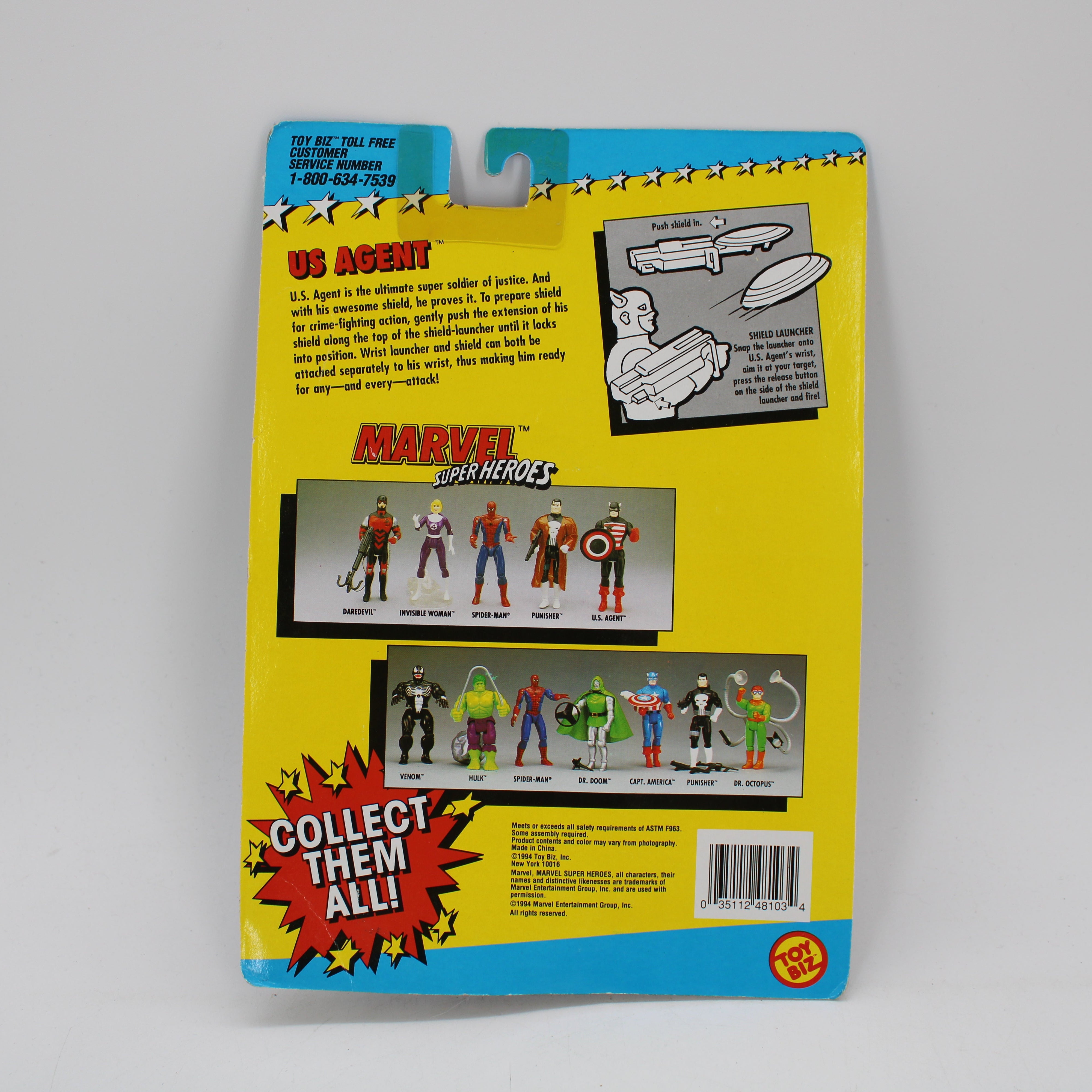 US Agent with Shield Launcher Marvel Superheroes Action Figure