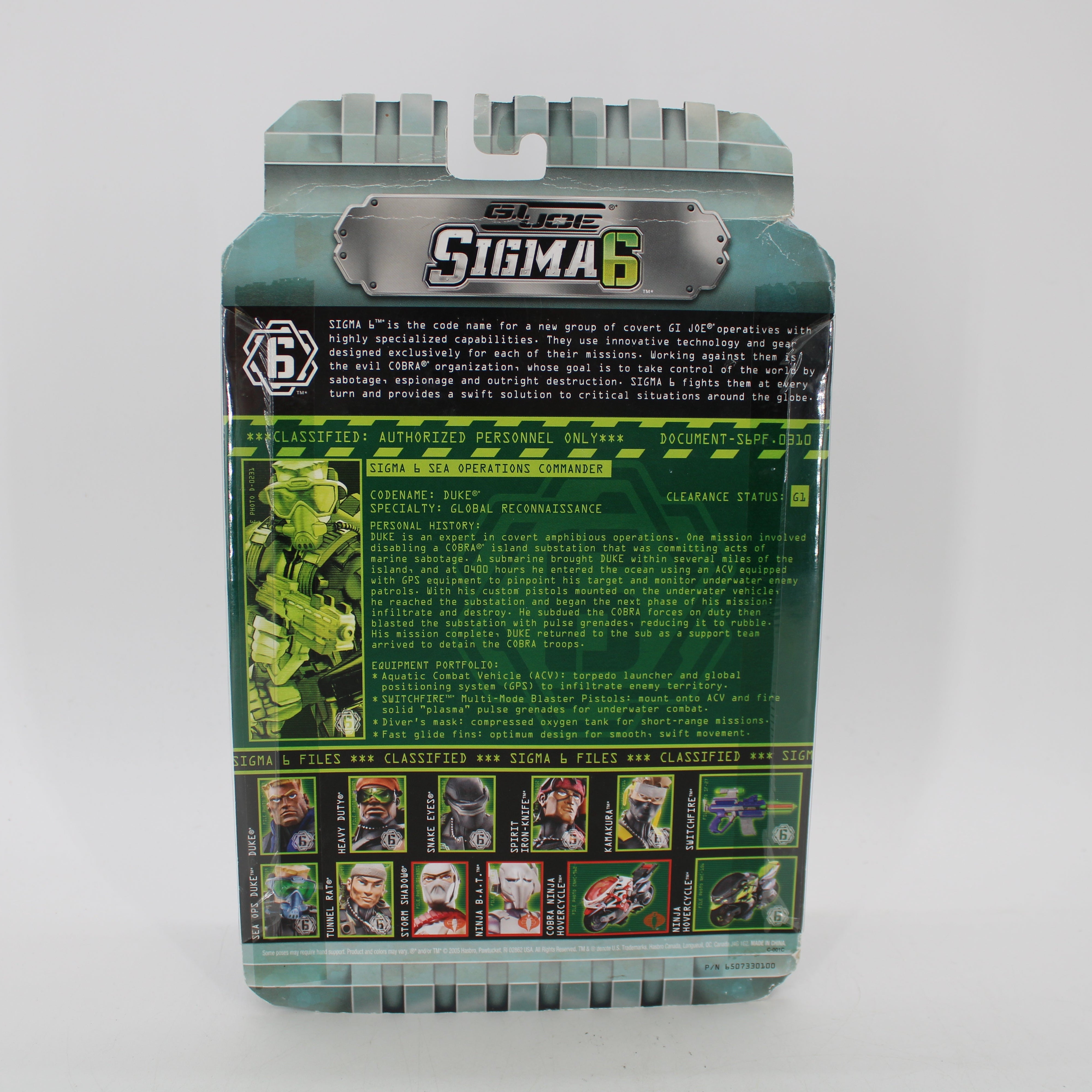 Sea Ops Duke G.I. Joe Sigma 6 Action Figure