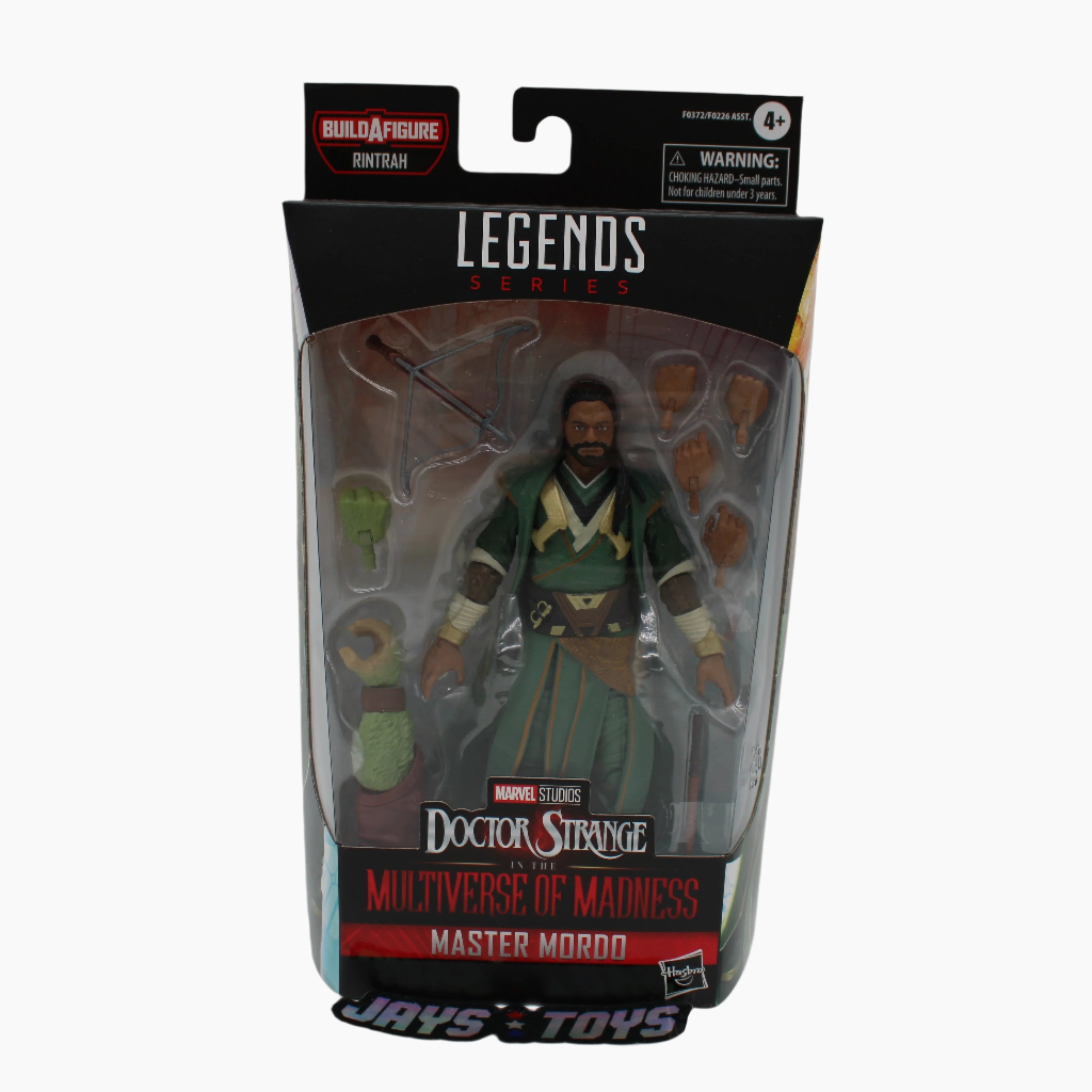 Action figure packaging with character illustration on a white background