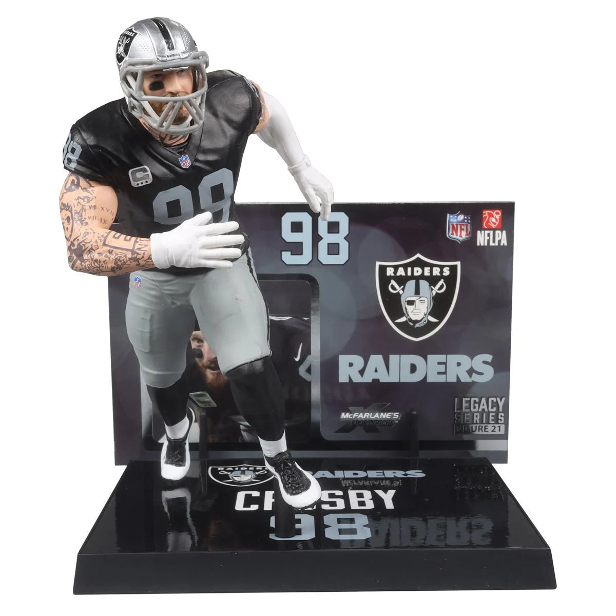 Maxx Crosby (Black Jersey) - Las Vegas Raiders NFL SportsPicks 2024 Posed Figure
