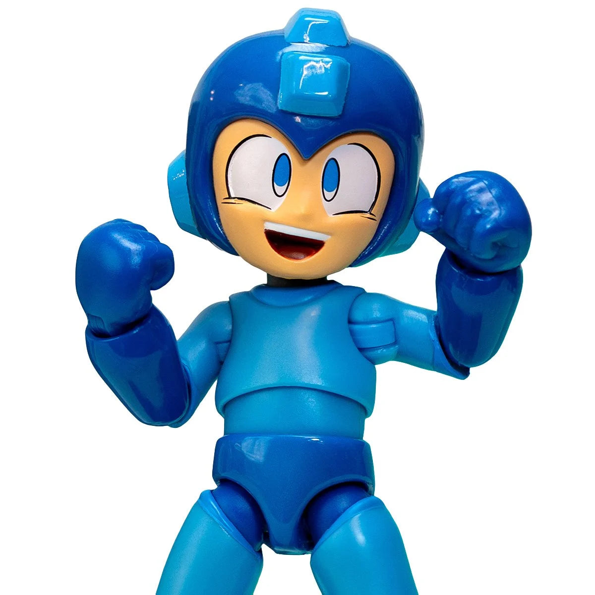 Mega Man Deluxe 1/12 scale action figure by Jada Toys - final product view with articulation display
