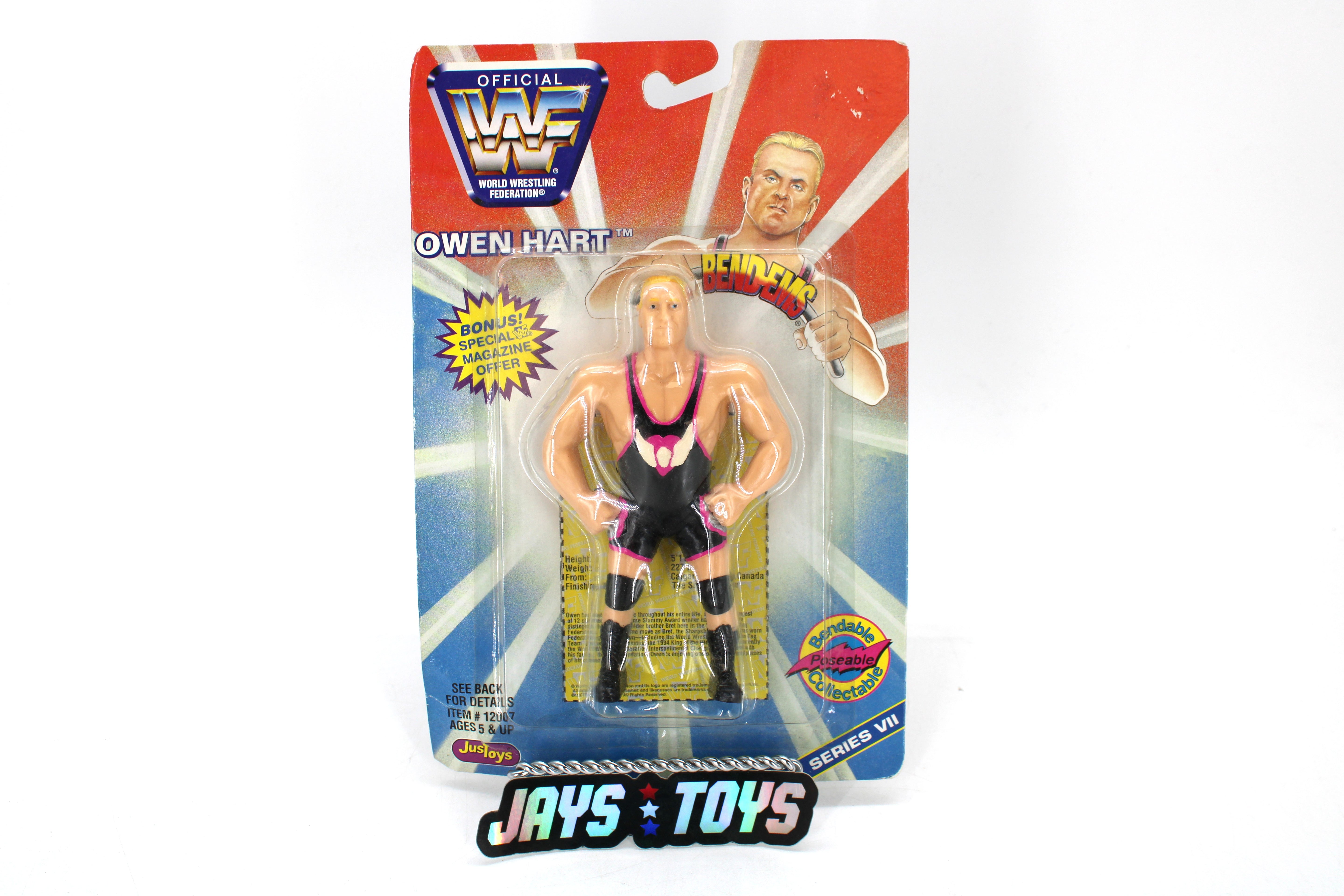 WWF Bend-Ems Owen Hart Action Figure (1997) product image