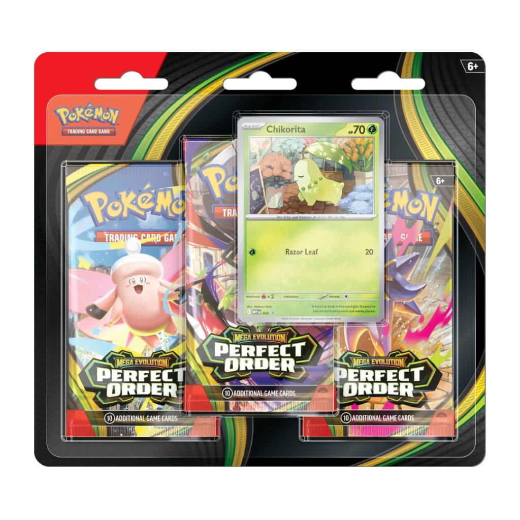 Pokemon TCG Mega Evolution Set 3 Perfect Order 3 Pack - Chikorita product image