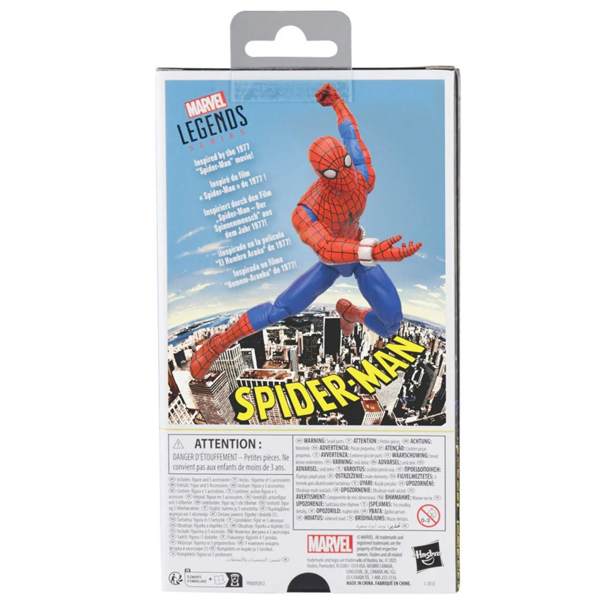 Spider-Man '77 Marvel Legends 6-inch action figure final product view with accessories