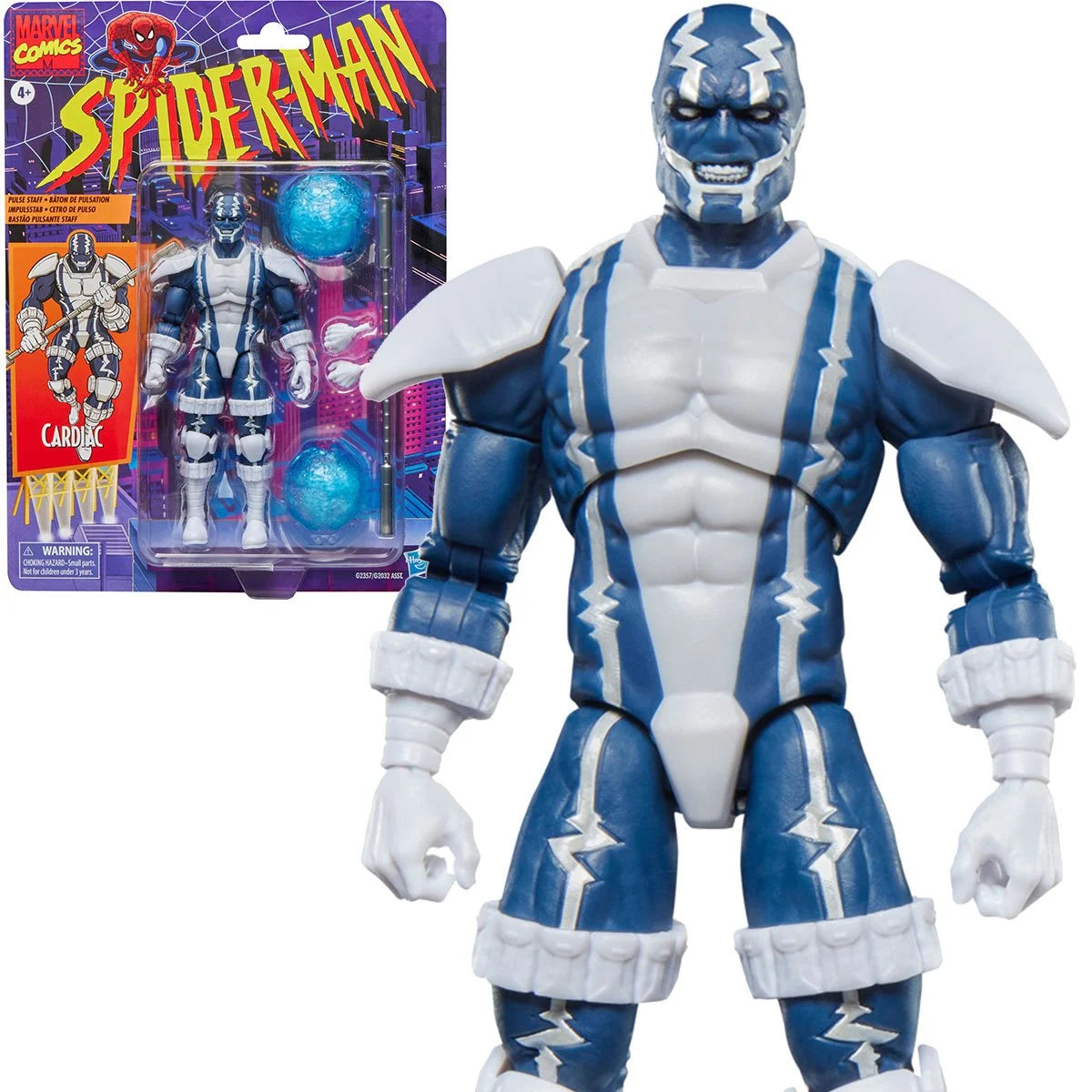 Marvel Legends Retro Collection Cardiac 6-inch action figure articulation and detail close-up