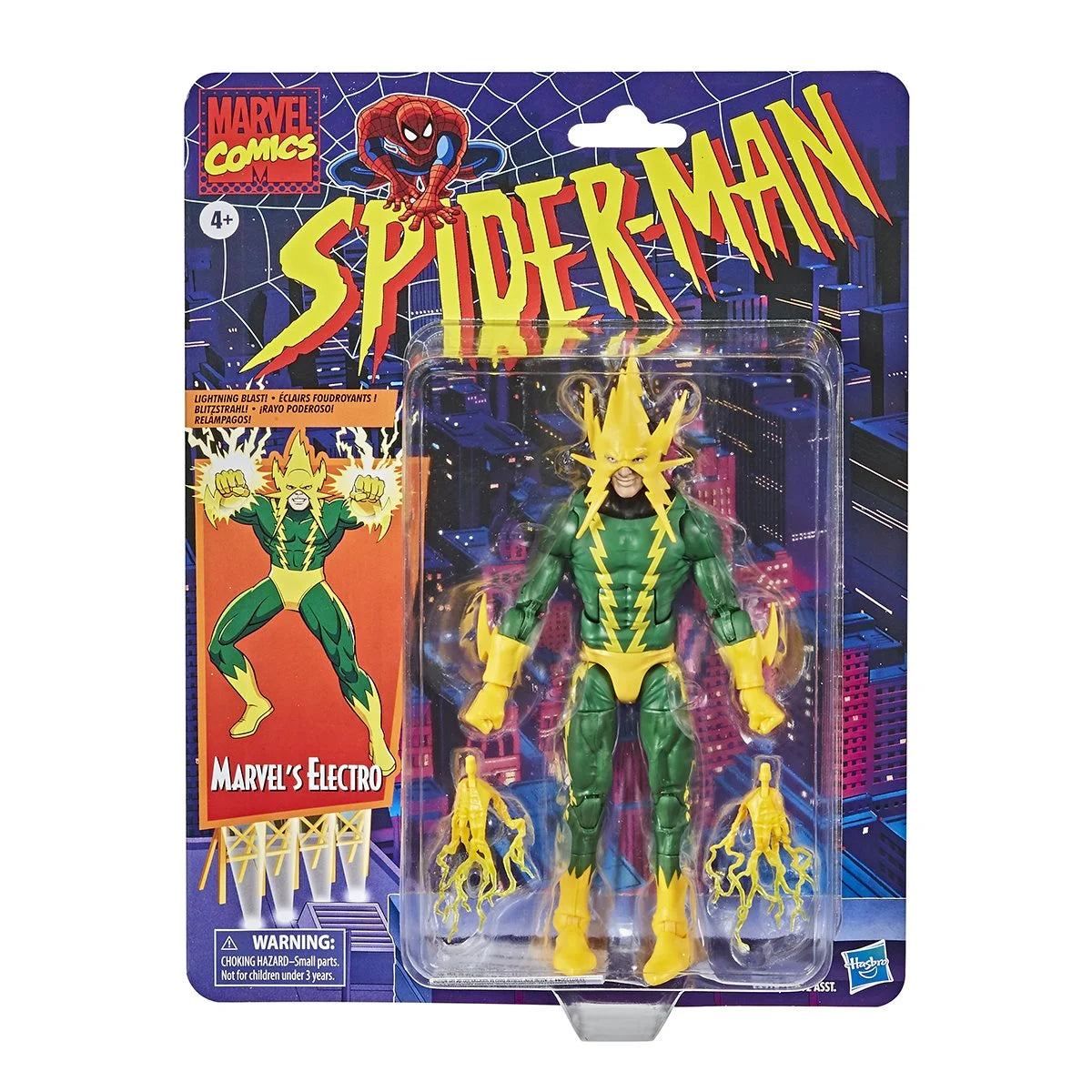 Spider-Man Marvel Legends Retro Electro 6-inch action figure alternate angle view