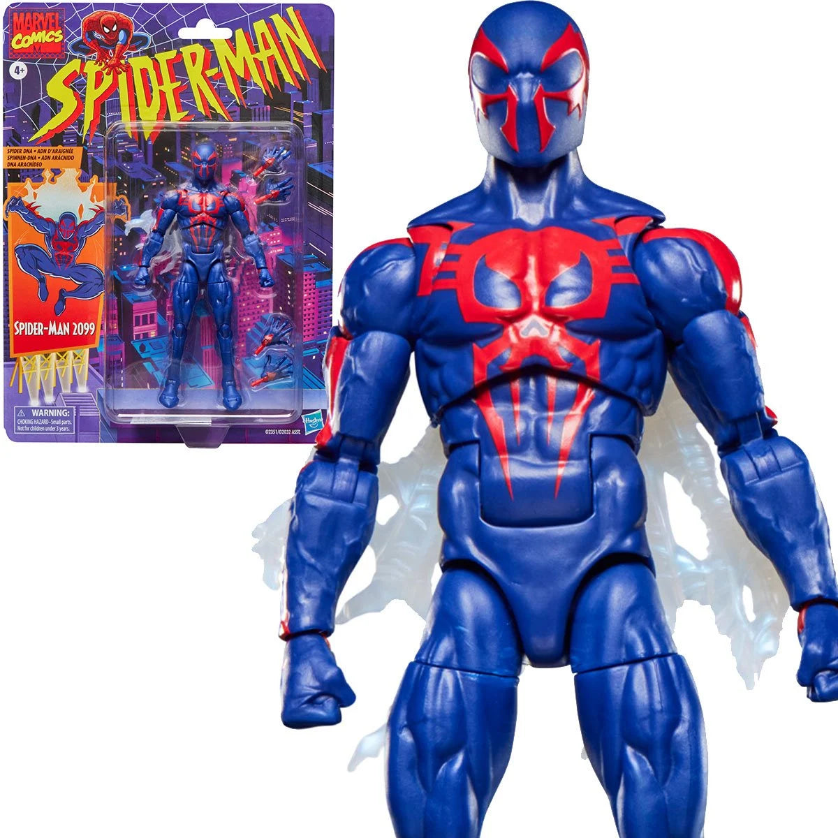 Spider-Man 2099 Marvel Legends 6-inch action figure articulation and detail close-up view