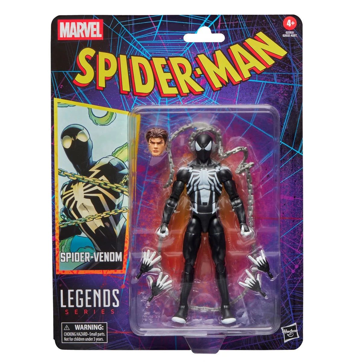 Spider-Man Marvel Legends Retro Spider-Venom 6-inch action figure final product view