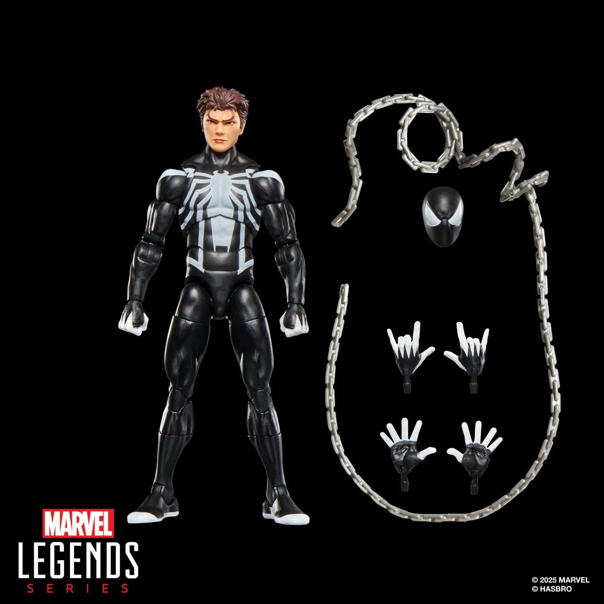 Spider-Venom Marvel Legends 6-inch figure articulation and detail view