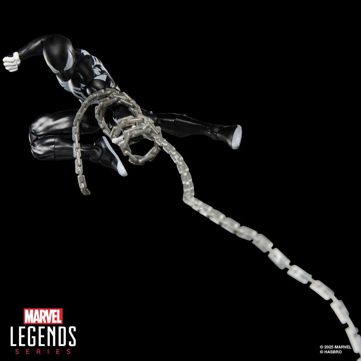 Spider-Venom Marvel Legends 6-inch action figure detail view showing symbiote design