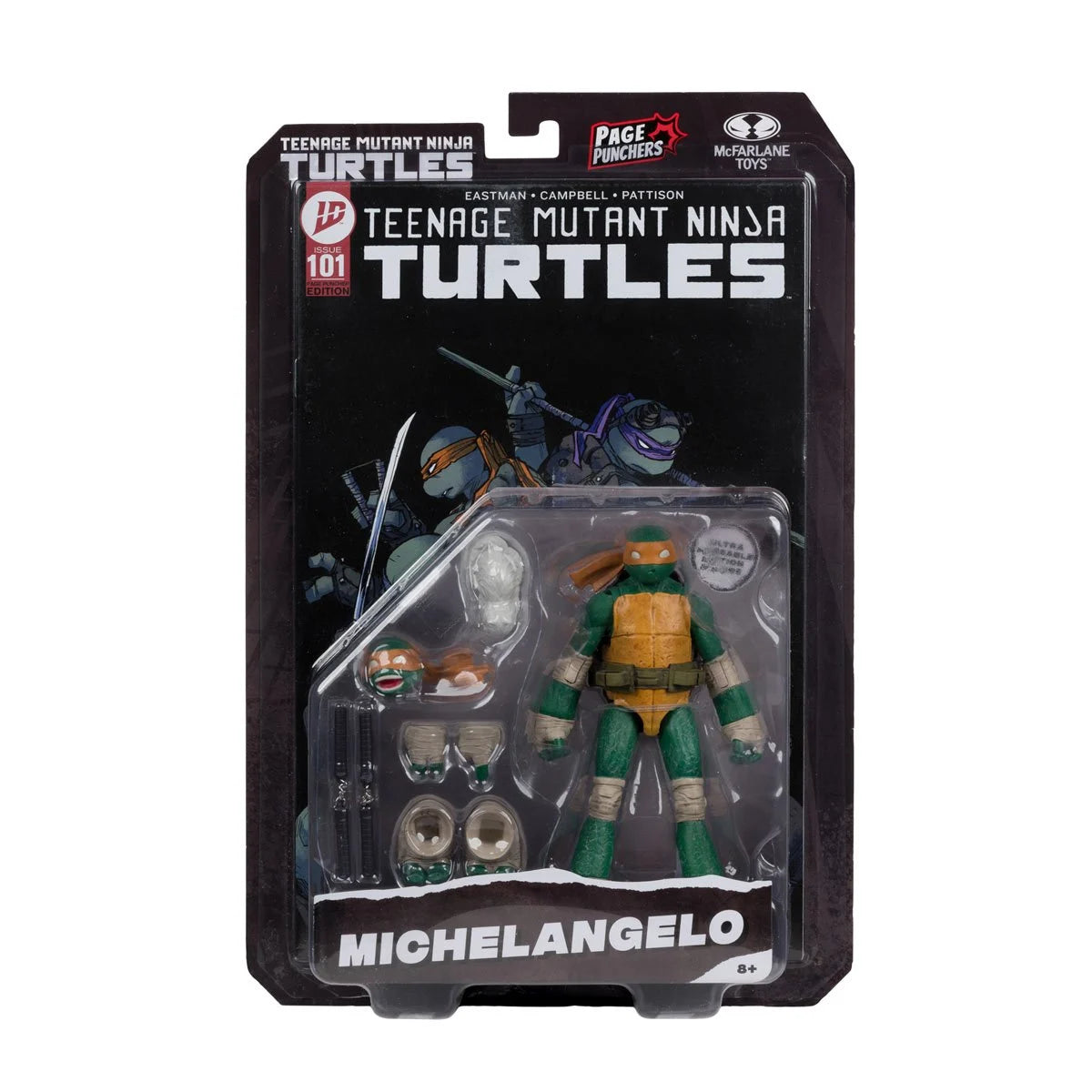 Teenage Mutant Ninja Turtles Michelangelo 5-inch Page Punchers figure alternate angle view