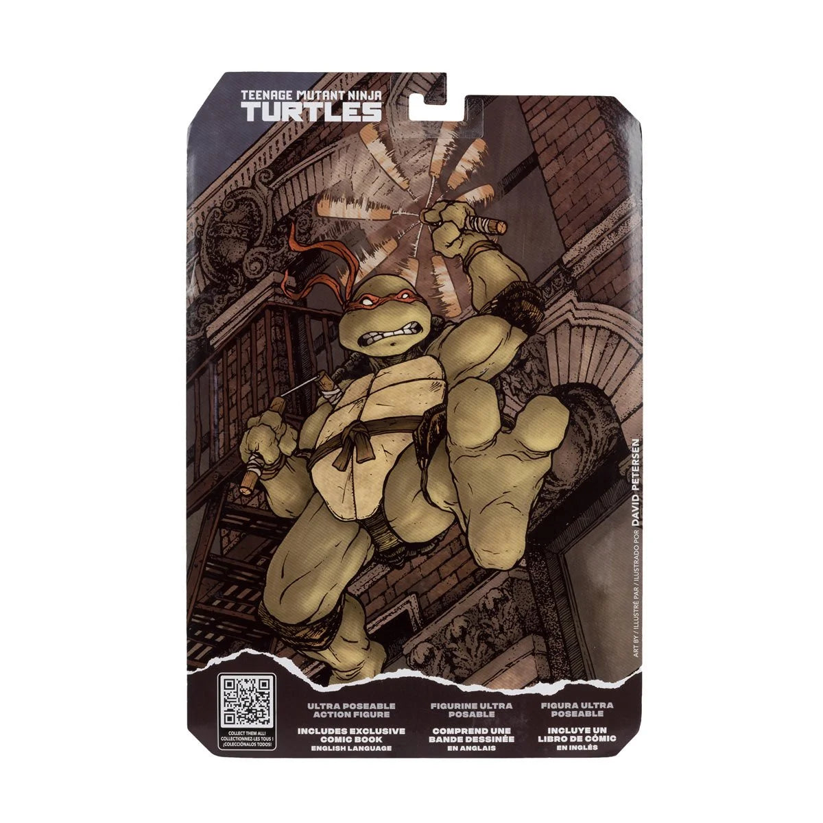 TMNT Page Punchers Michelangelo 5" figure with comic book - alternate packaging view