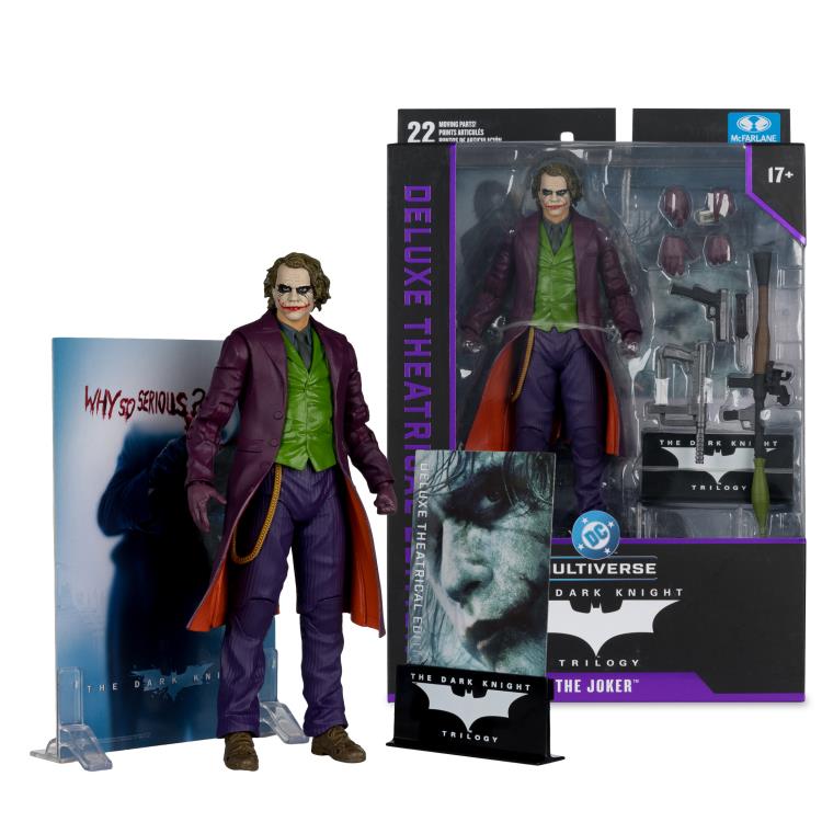 The Joker Deluxe Theatrical Edition 7-inch action figure packaging detail view