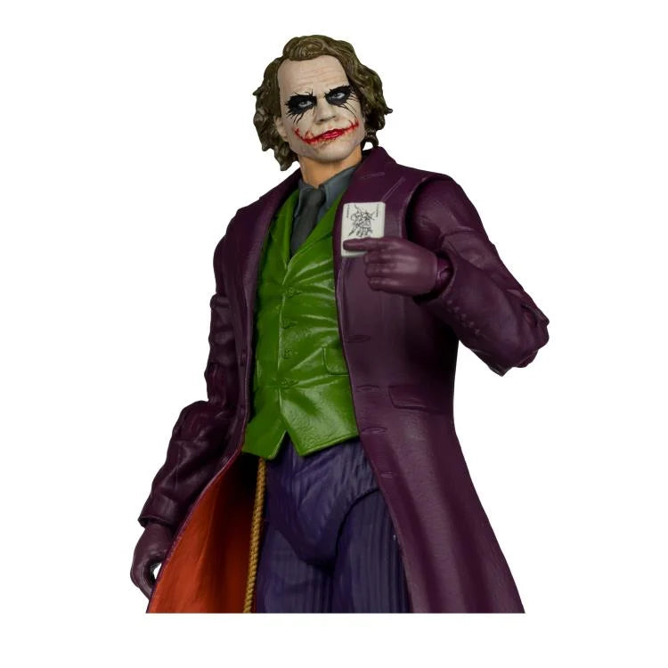 The Joker Deluxe Theatrical Edition 7-inch action figure close-up showing detailed facial sculpt