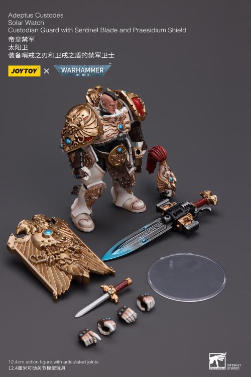 Warhammer 40K Adeptus Custodes Solar Watch Custodian Guard with Sentinel Blade and Praesidium Shield 1/18 Scale Action Figure