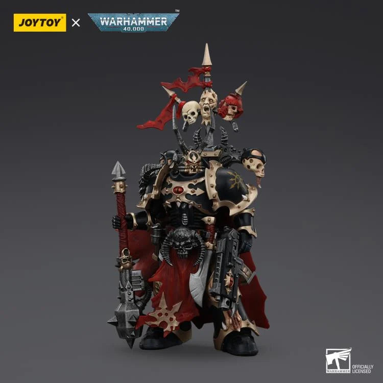 Warhammer 40K Chaos Space Marines Black Legion Chosen Champion with Bolter and Power Maul 1/18 Scale Action Figure