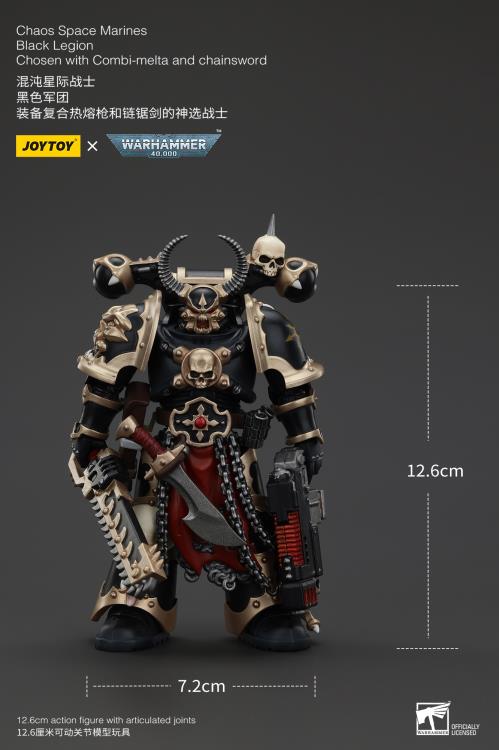 Warhammer 40K Chaos Space Marines Black Legion Chosen with Combi-Weapon and Chainsword 1/18 Scale Action Figure