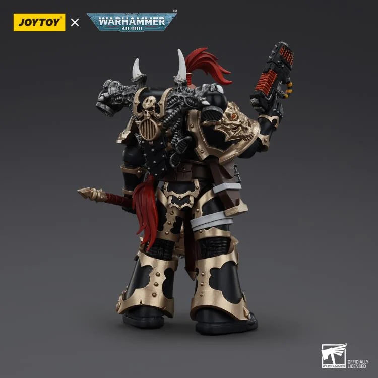 Warhammer 40K Chaos Space Marines Black Legion Chosen with Plasma Pistol and Power Axe 1/18 Scale Action Figure