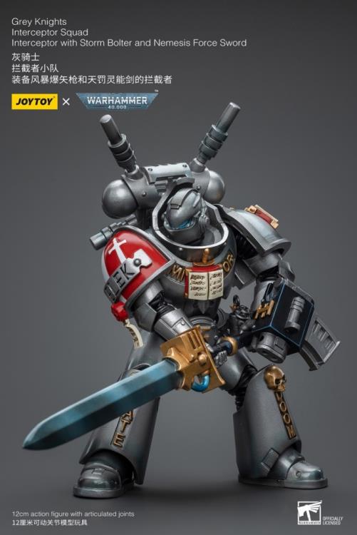 Warhammer 40K Grey Knights Interceptor Squad Interceptor with Storm Bolter and Nemesis Force Sword 1/18 Scale Action Figure
