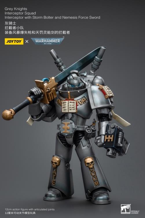 Warhammer 40K Grey Knights Interceptor Squad Interceptor with Storm Bolter and Nemesis Force Sword 1/18 Scale Action Figure