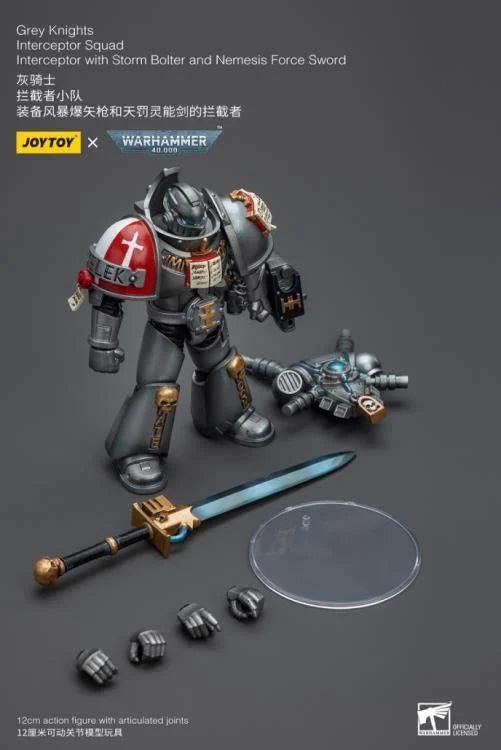 Warhammer 40K Grey Knights Interceptor Squad Interceptor with Storm Bolter and Nemesis Force Sword 1/18 Scale Action Figure