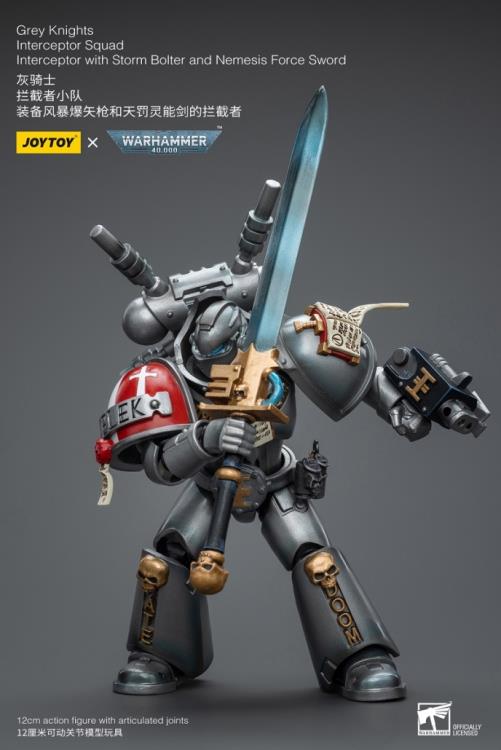 Warhammer 40K Grey Knights Interceptor Squad Interceptor with Storm Bolter and Nemesis Force Sword 1/18 Scale Action Figure