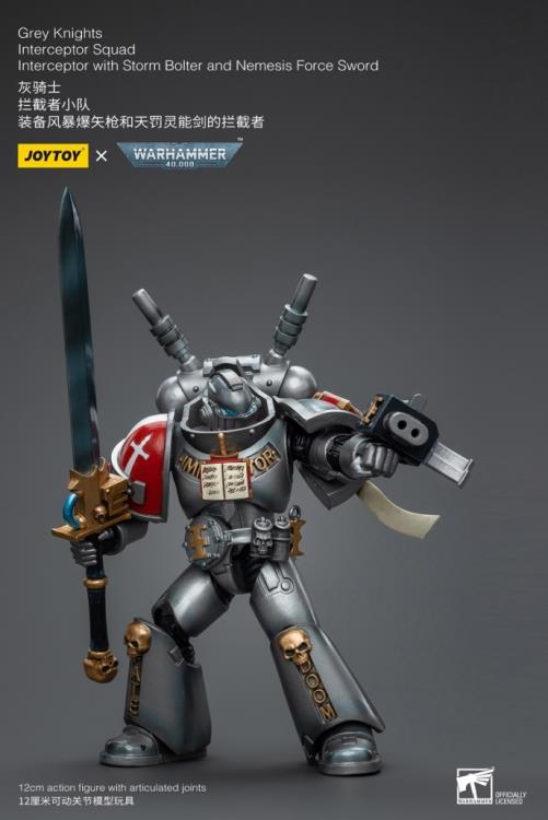 Warhammer 40K Grey Knights Interceptor Squad Interceptor with Storm Bolter and Nemesis Force Sword 1/18 Scale Action Figure